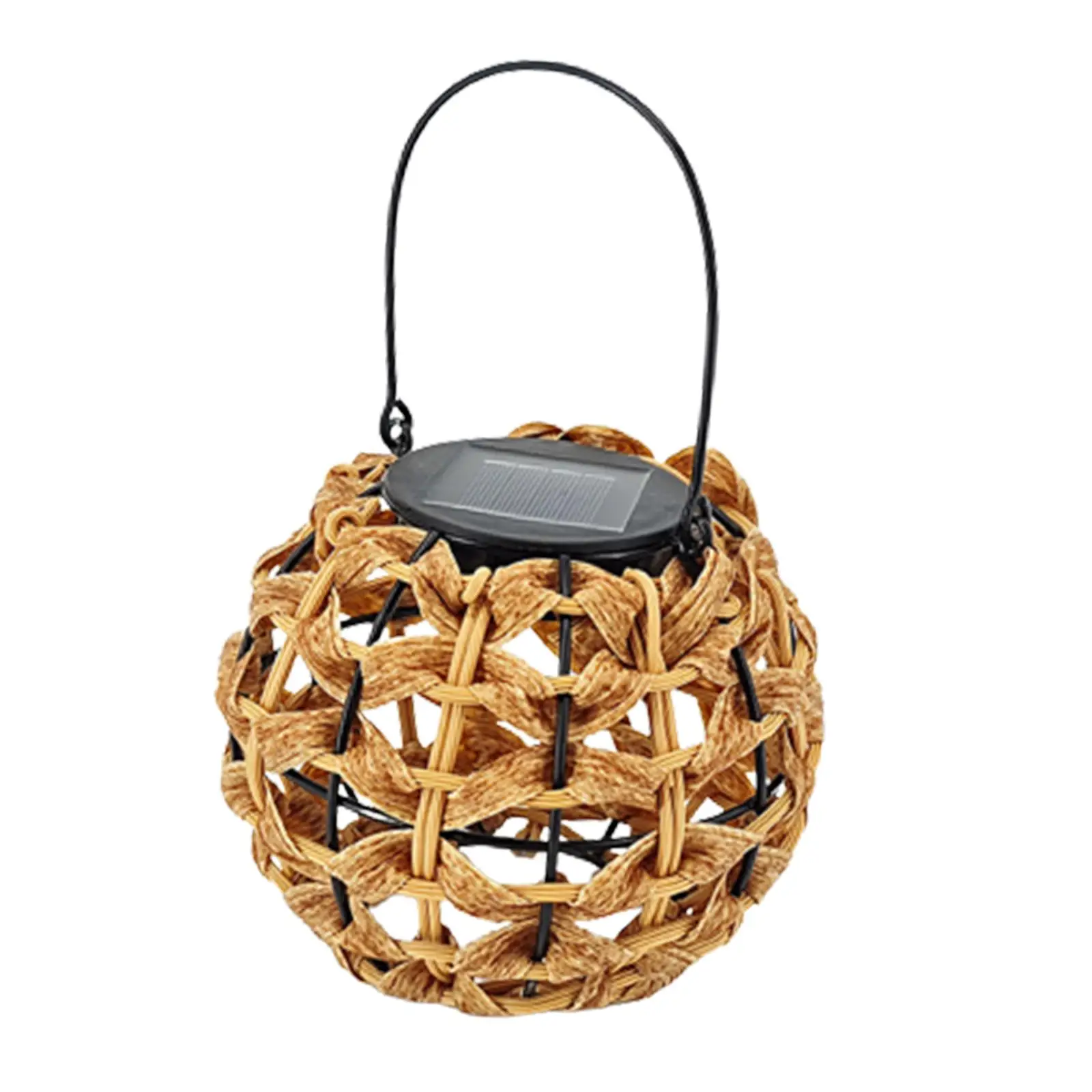 Solar Power Lights Rustic with Handle Outdoor Solar Lanterns Hanging Lantern Lamps for Courtyard Home Decoration Porch Balcony