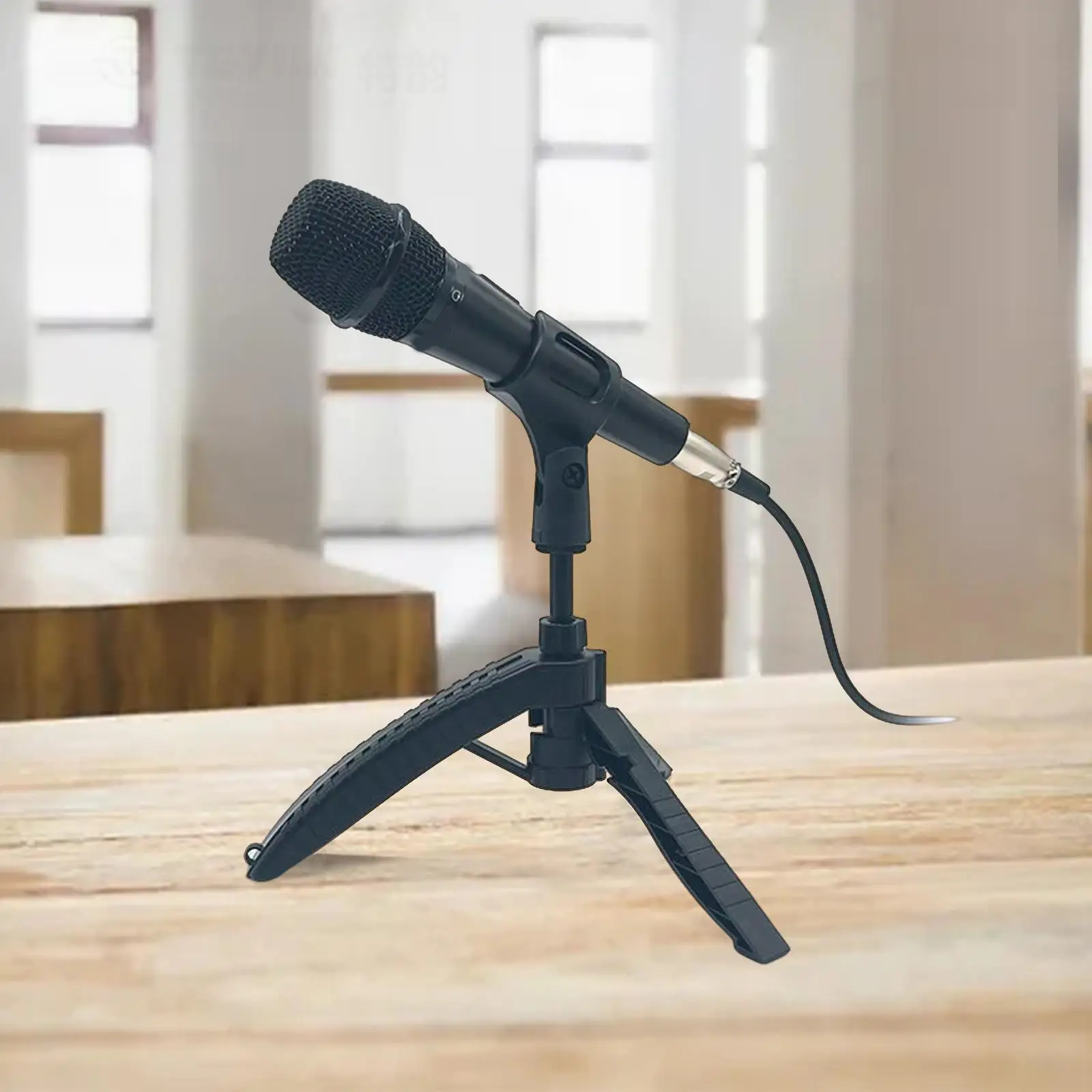 Desktop Microphone Tripod Adjustable Condenser Mic Bracket Mic Stand Holder for Studio Online Chat Music Recording Meeting