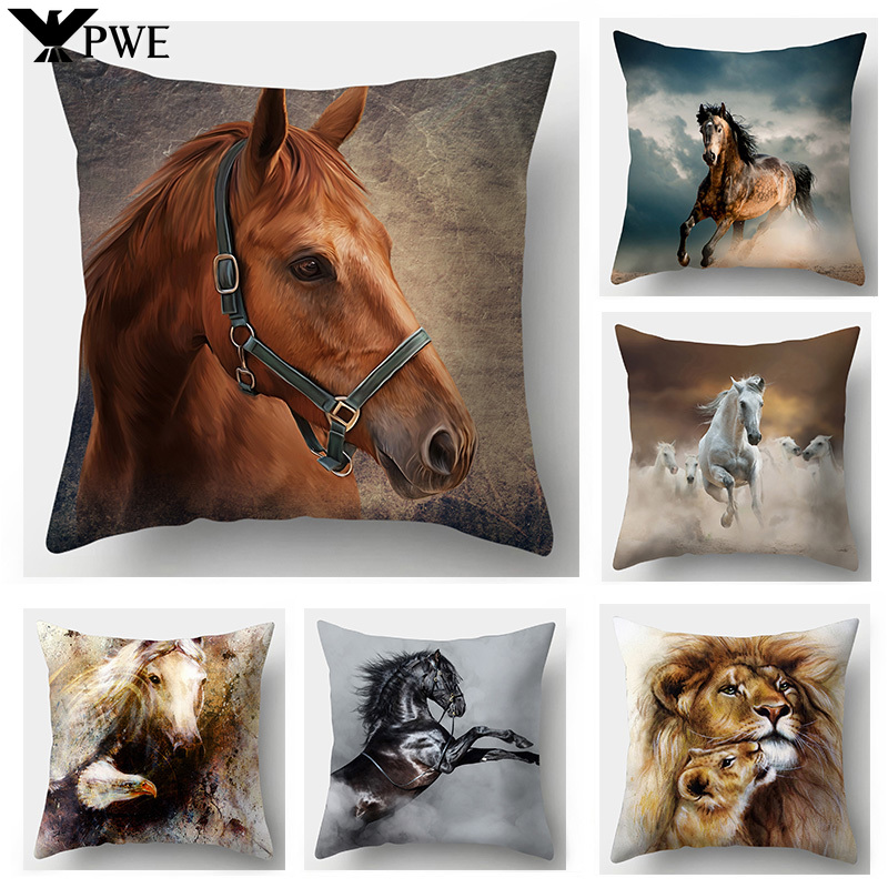 Description Picture 3 of item45x45cm Pillow Case Home Decor Pillows Covers Sofa Bedroom Wild Animal Pillow Case Pillows Lion Horse Tiger Pillowcase