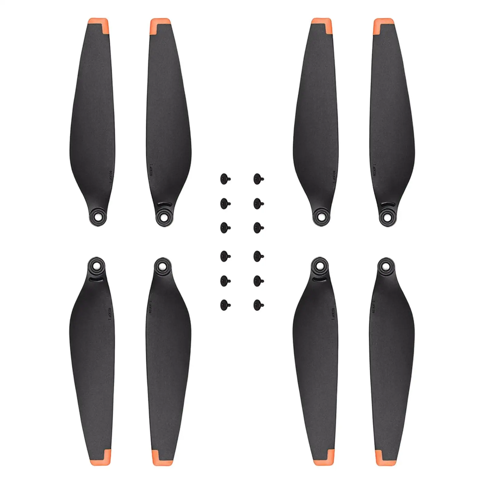 2 Pairs Smart Aircraft Propellers Airscrew Blades Orange Tip Compact Replacement Blades for DJI Mini 3 Pro Drones Accessories