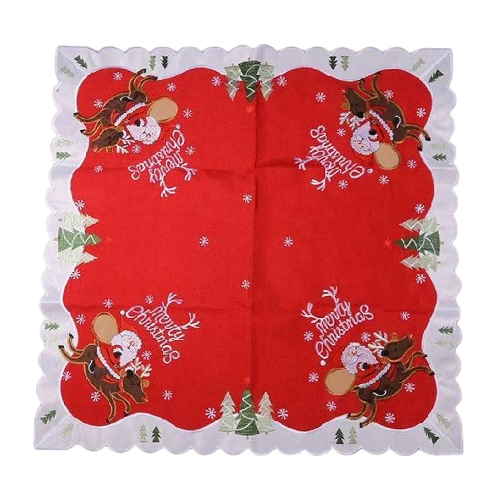 Christmas Holiday Dining Tablecloth Large Polyester Home Decor Washable Round Table Cloth for Picnics Patio Farmhouse Outdoor