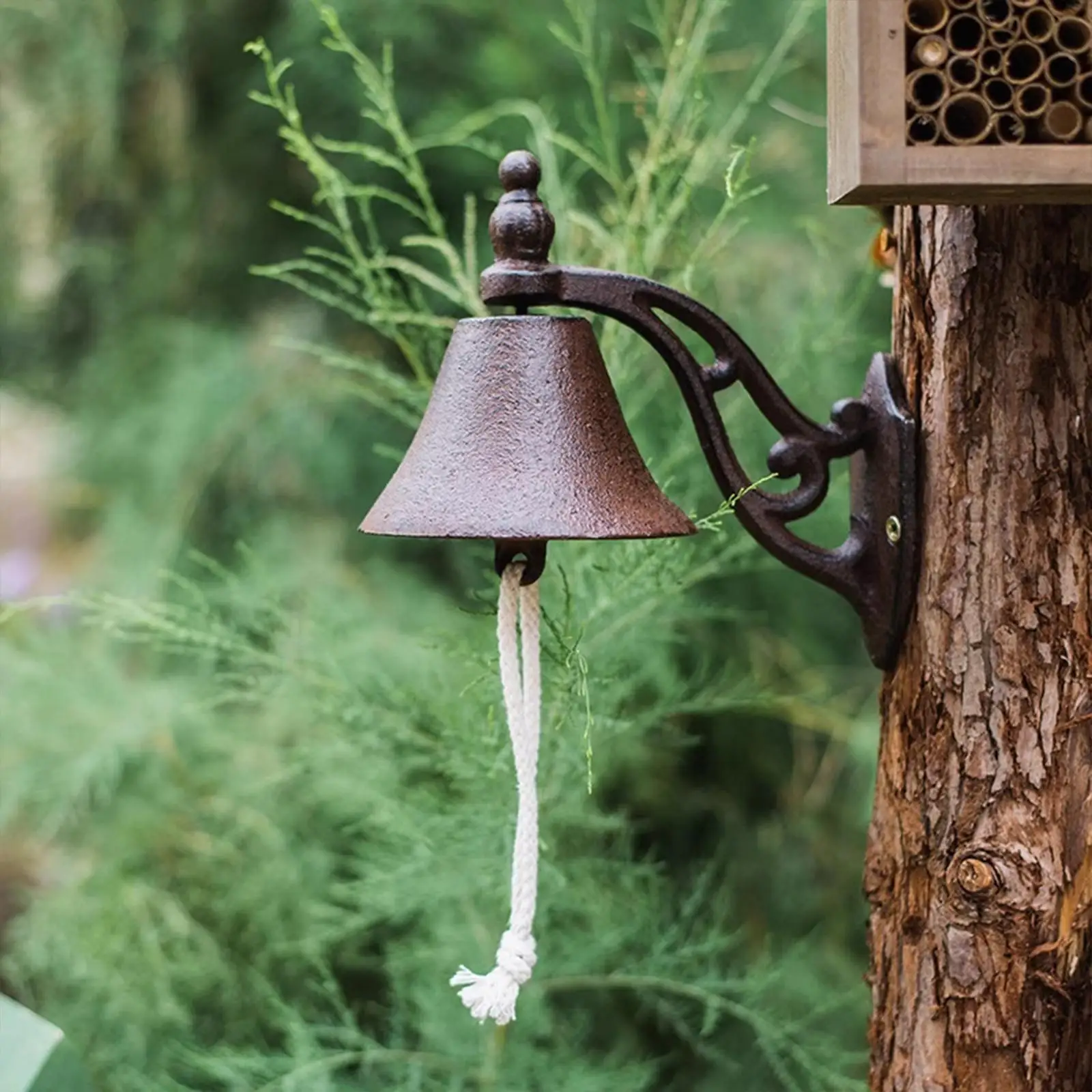 Cast Iron Doorbell Retro Metal Hanging Bell for Farmhouse Front Garden