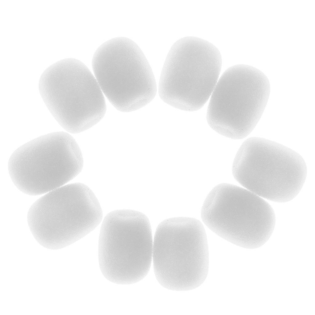 10 Pieces Clip-on Headset Microphone Sponge Windscreen Wind Muff Mic Accessory for Small Lapel and Headset Microphone