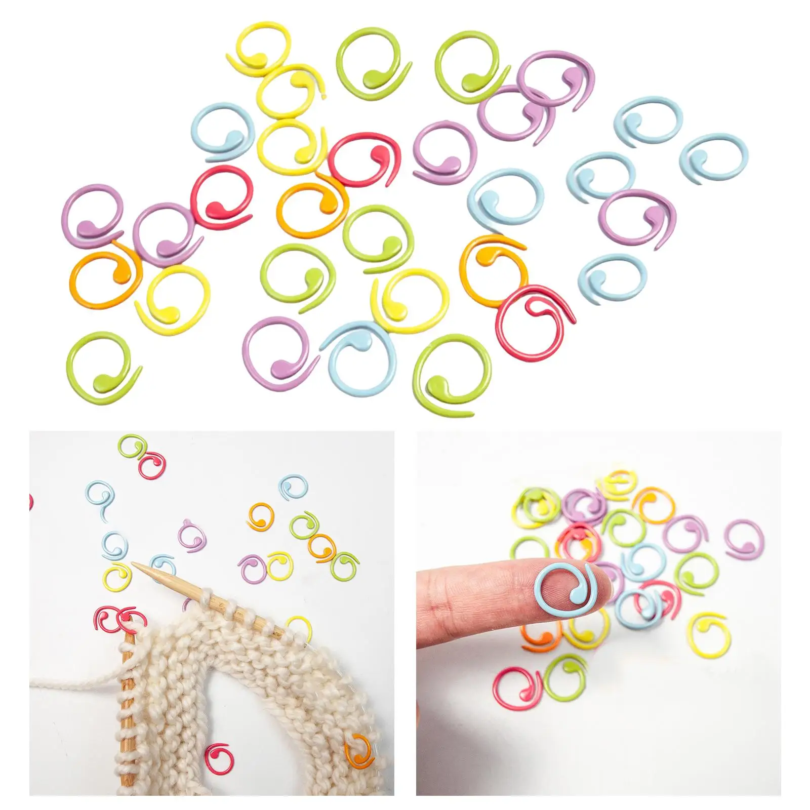 30Pcs Knitting Stitch Markers Stitch Markers Needles Point Protectors Stoppers Stitch Marker Ring for DIY Handmade Craft