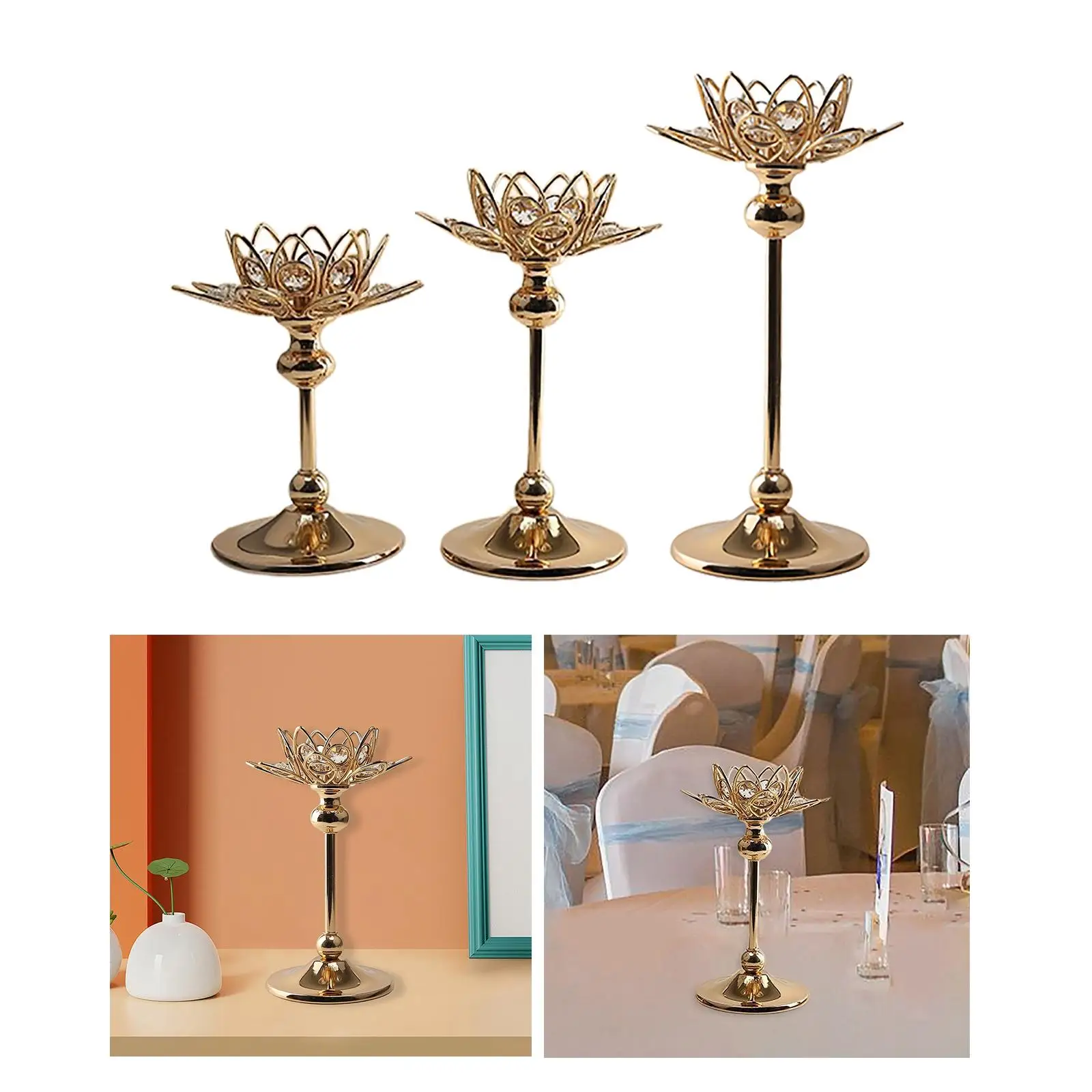 Elegant Lotus Candle Holder Candlestick for Table Centerpieces Decoration