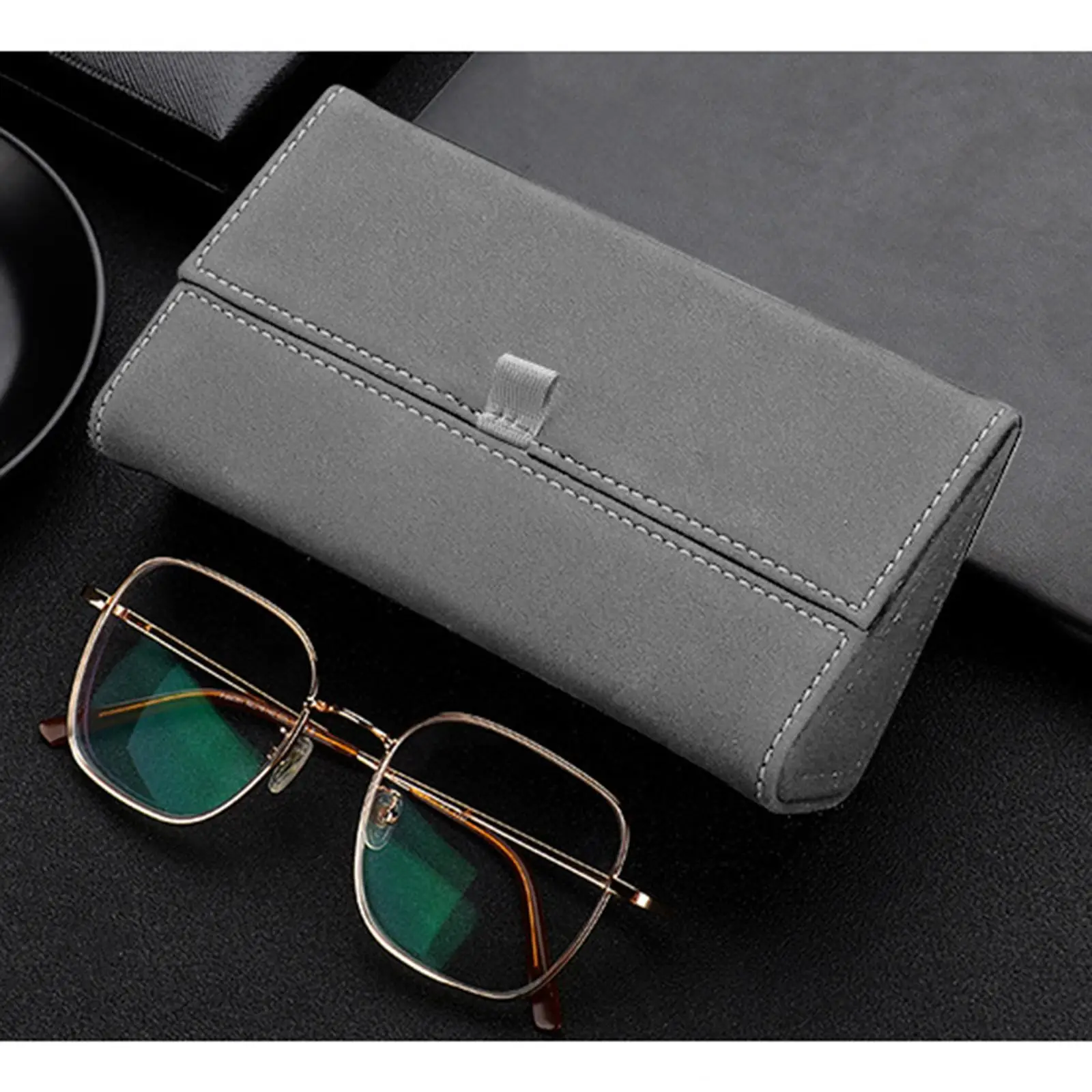 Leather Car Visor Sunglasses Case Universal Protector Sun Visor Storage Box