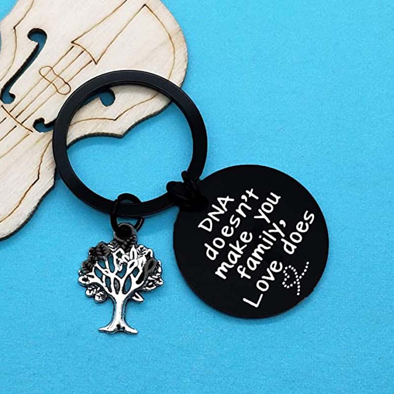 Schritt Eltern Keychain DNA nicht Machen Sie Familie Liebe Tut Keychain Schritt Mom Schritt Dad Annahme Geschenke für Bonus mama Papa – Detail 3