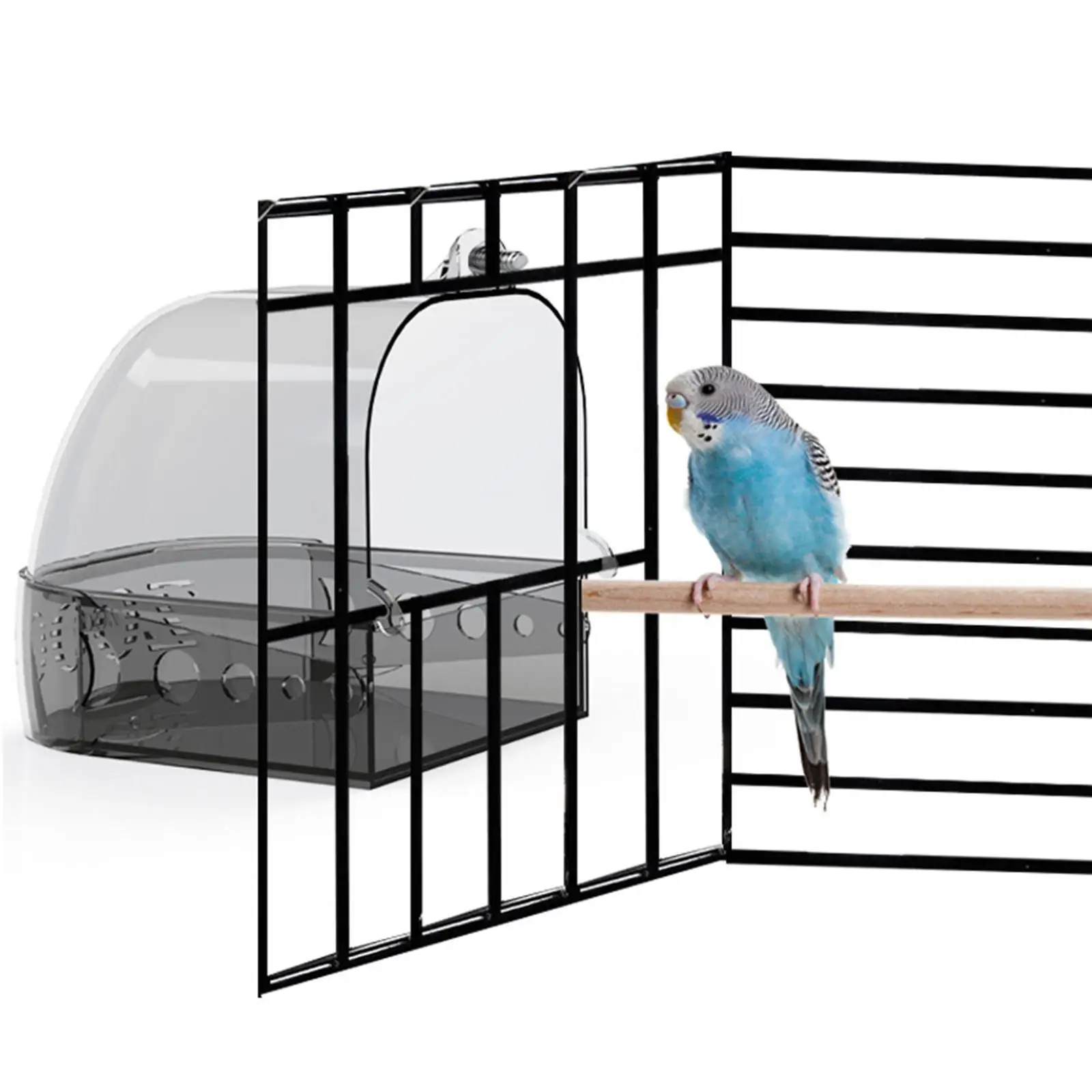 Bird Bath Box Hanging Cage Shower Box Feeder Bathing Tub for Parrots Pet Canary Accessories