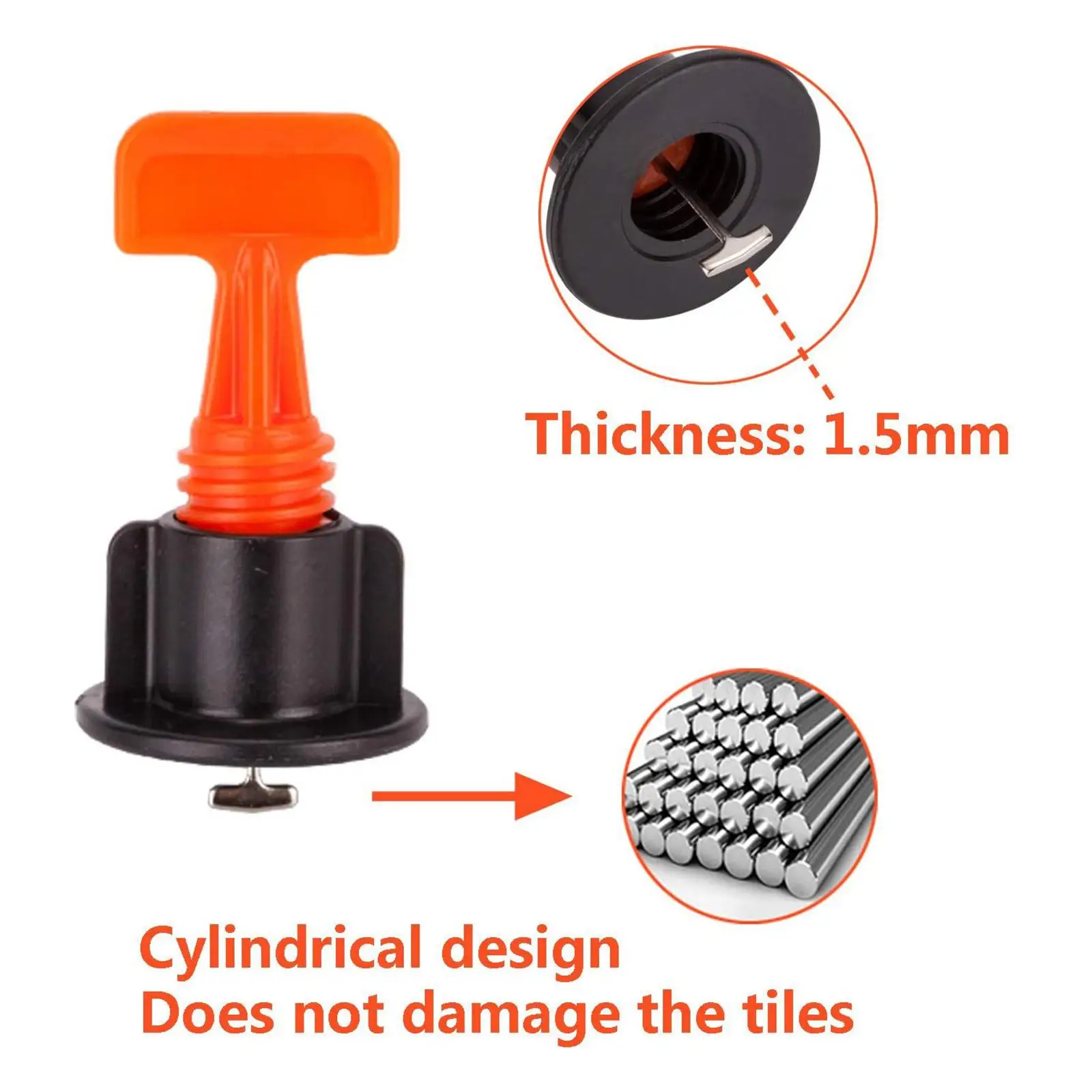 151x Reusable Level Wedges Tile Spacers 2.0 mm Tile Spacer Ceramic Tile Installation Tool with Wrenches for Floor Building Wall