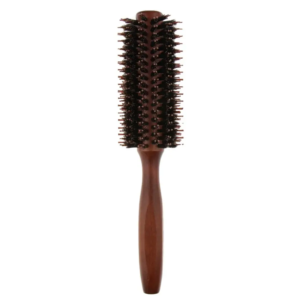2xWooden Handle Nylon Hair Care Round Brush Anti Hair Loss Styling Straight