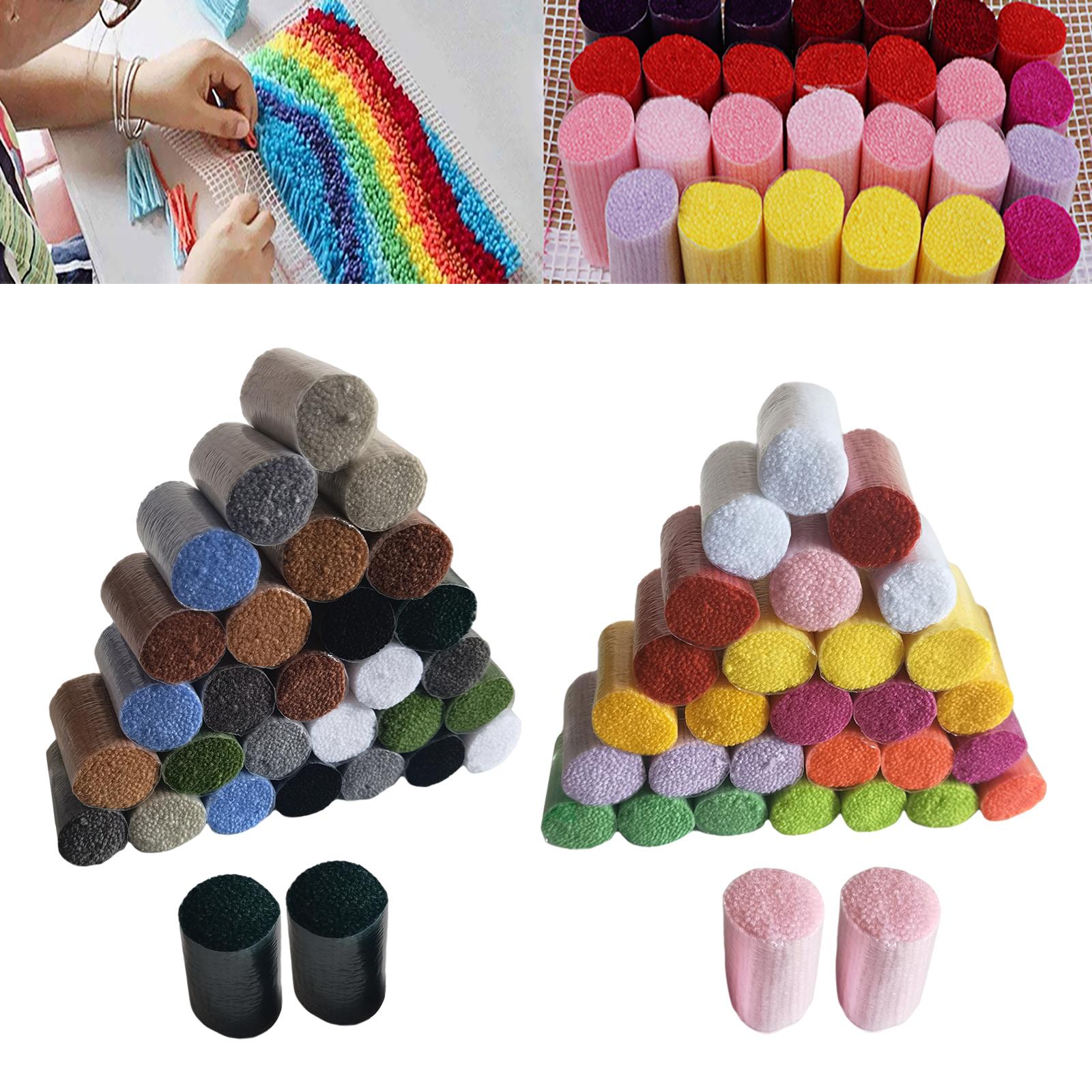 Needlecraft Yarn 30Pcs Latch Hook Rug Kits Cutter Rug Yarn Handmake for DIY