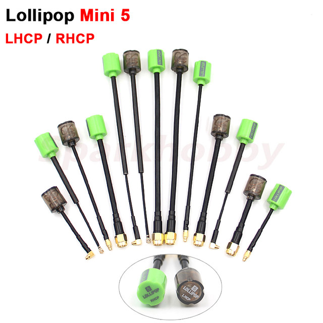 Lollipop 5 RHCP/LHCP 5.8G 2.8dBi ミニ FPV アンテナ SMA/RP