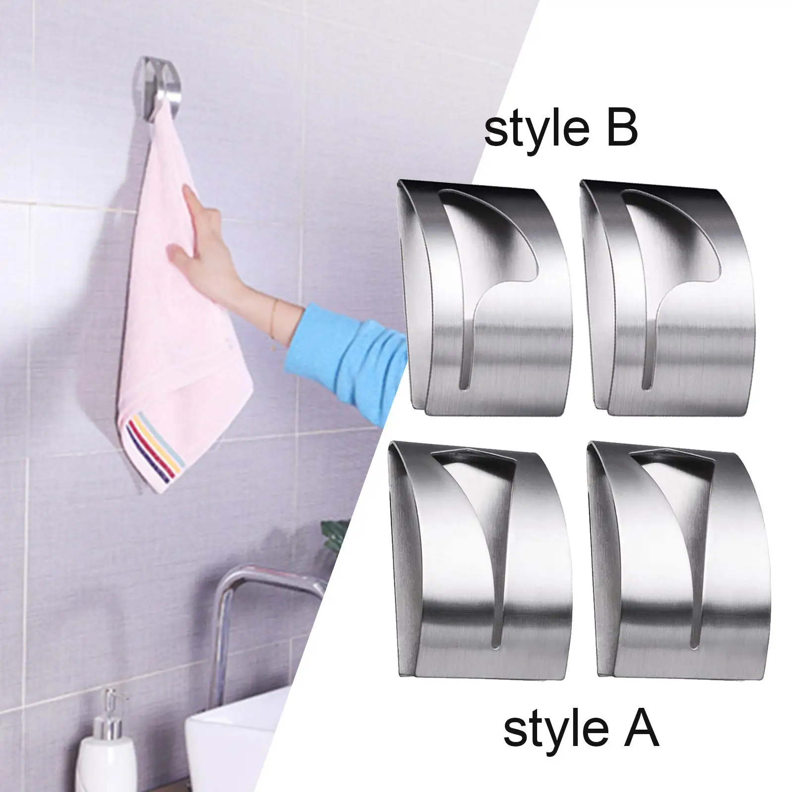 Stainless Hooks Shower No Drilling Towel Holder Hook for Bedroom