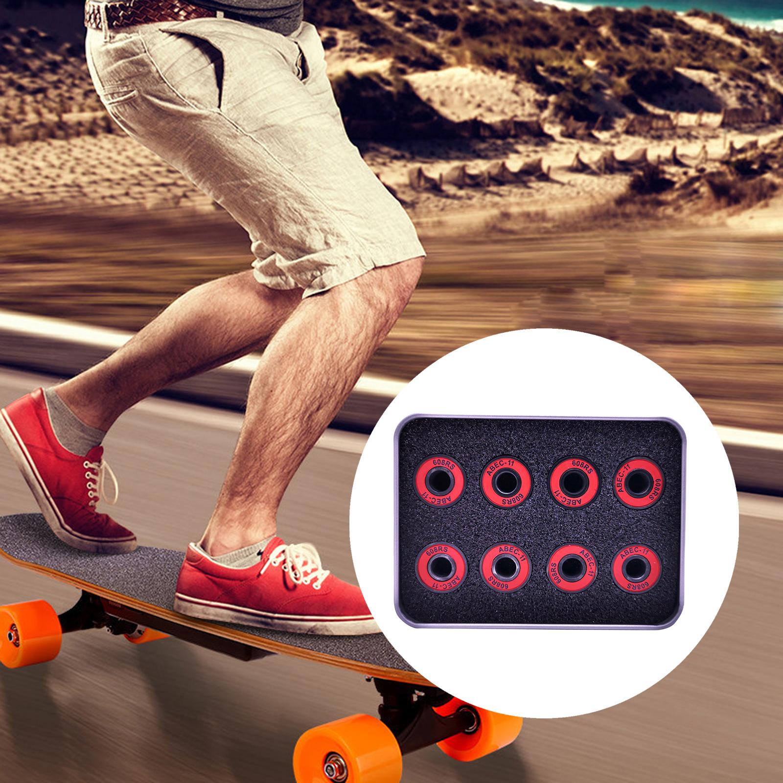 8Pcs Skateboard Bearing Replacement for Inline Skates Wheel Longboard