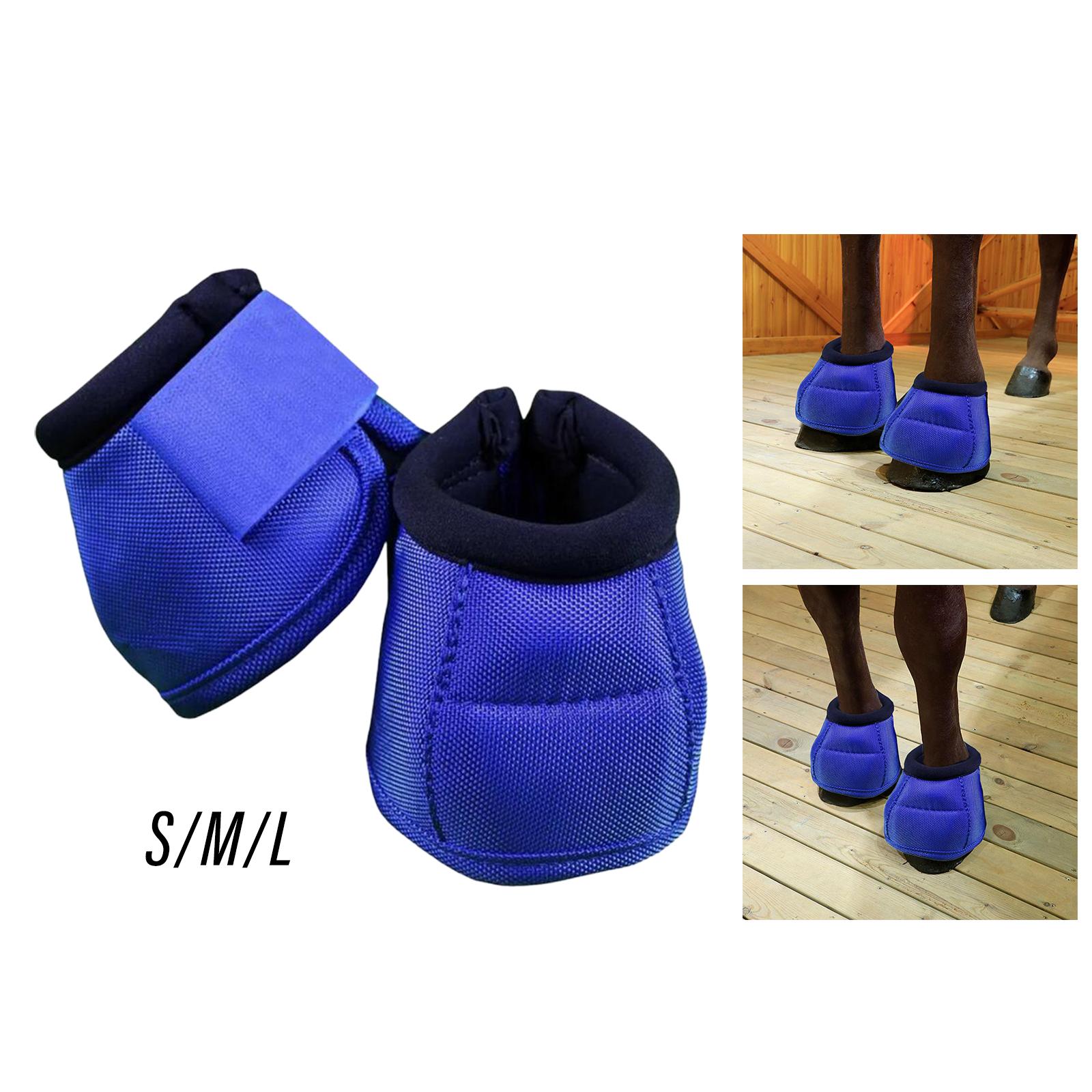 Professional 1 Pair Horses Bell Boots Equestrian Equipment with Closure Protective Cover Overreach Boots for Horses Protection