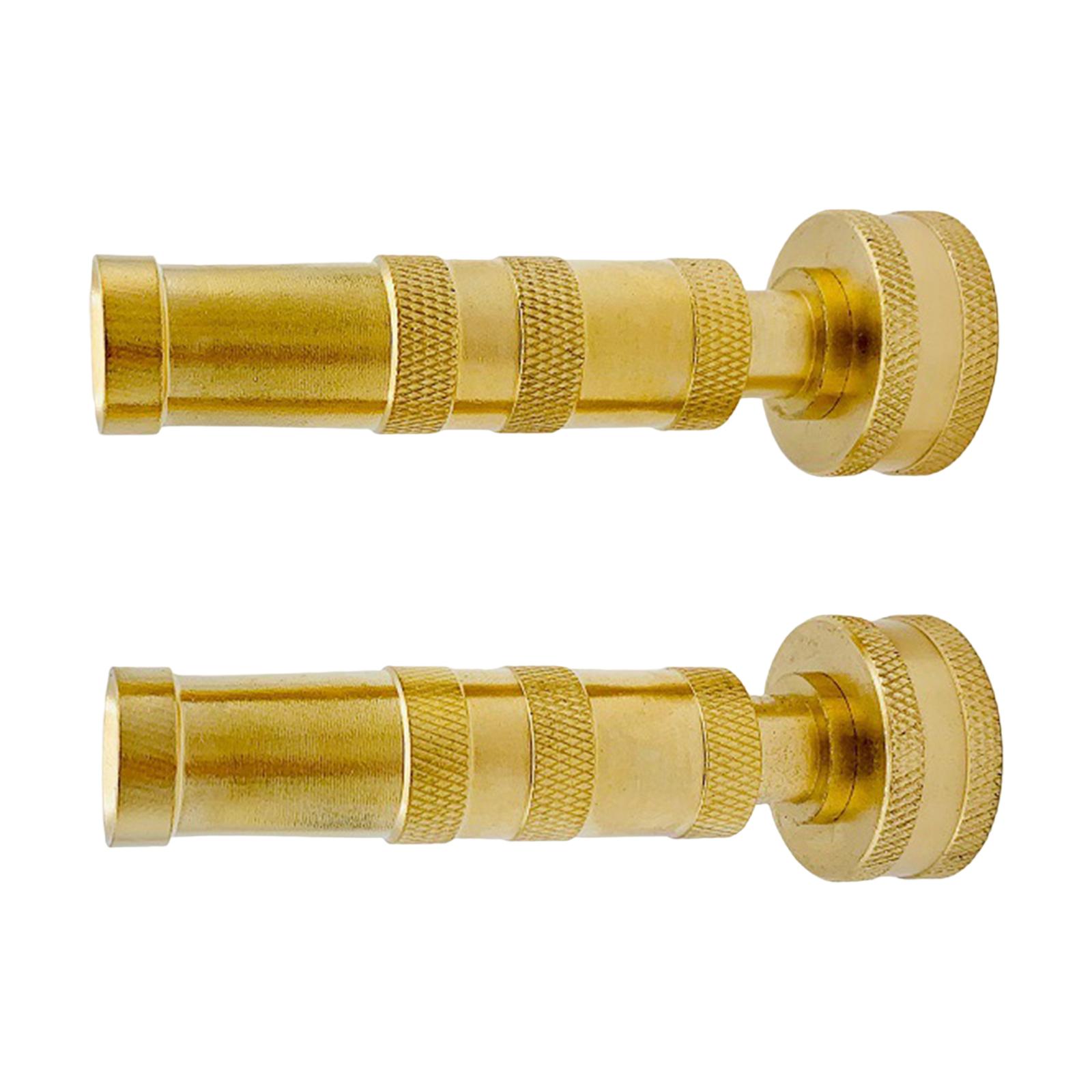 2 Pieces Brass Hose Nozzles Multipurpose 1/2`` Thread Inlet High Pressure Hose Nozzles for Driveway Plant Furniture Siding Lawn