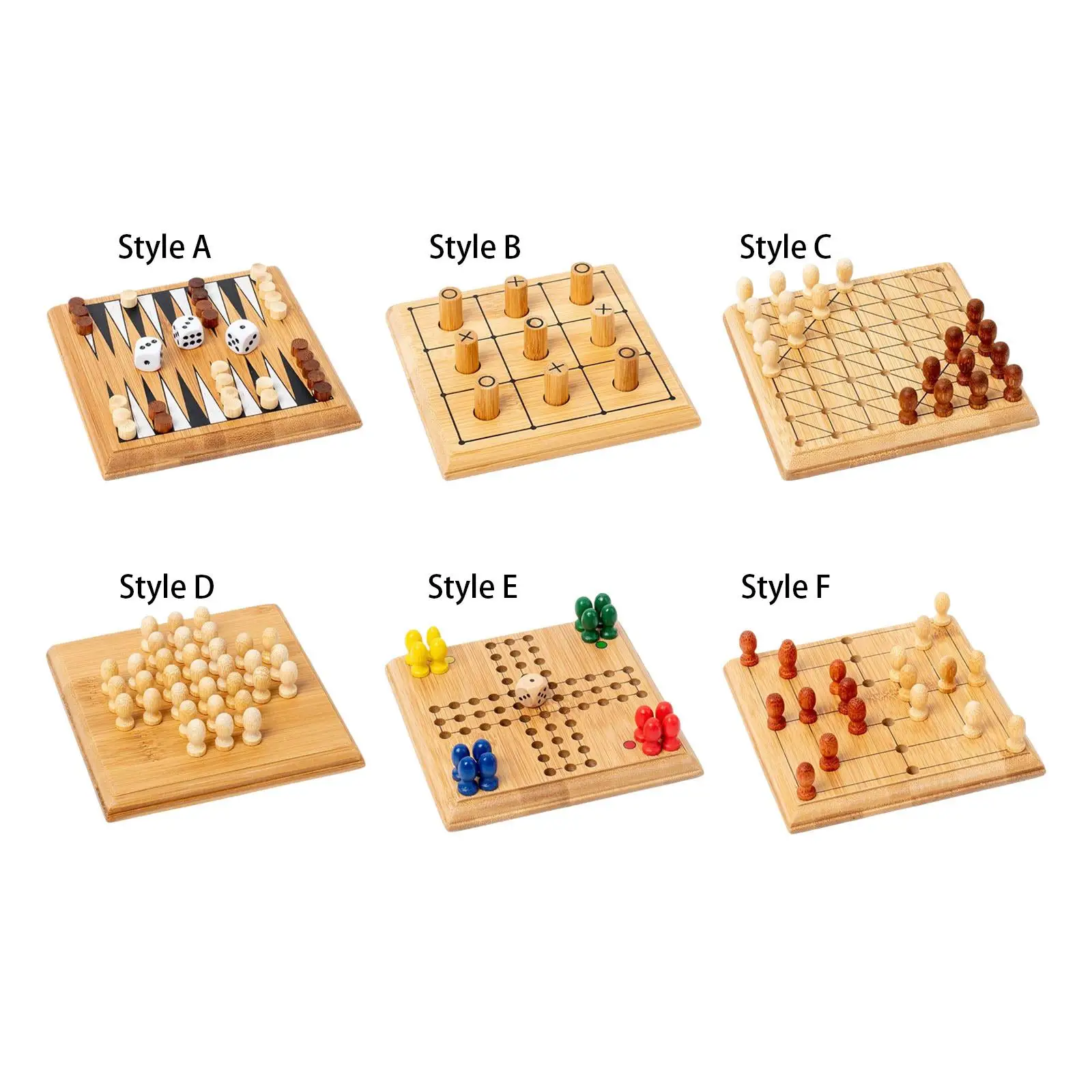 Portable Wooden Board Game with Game Pieces Brain Training Puzzle Strategy Game Educational Toys for Kids Adults Travel Party