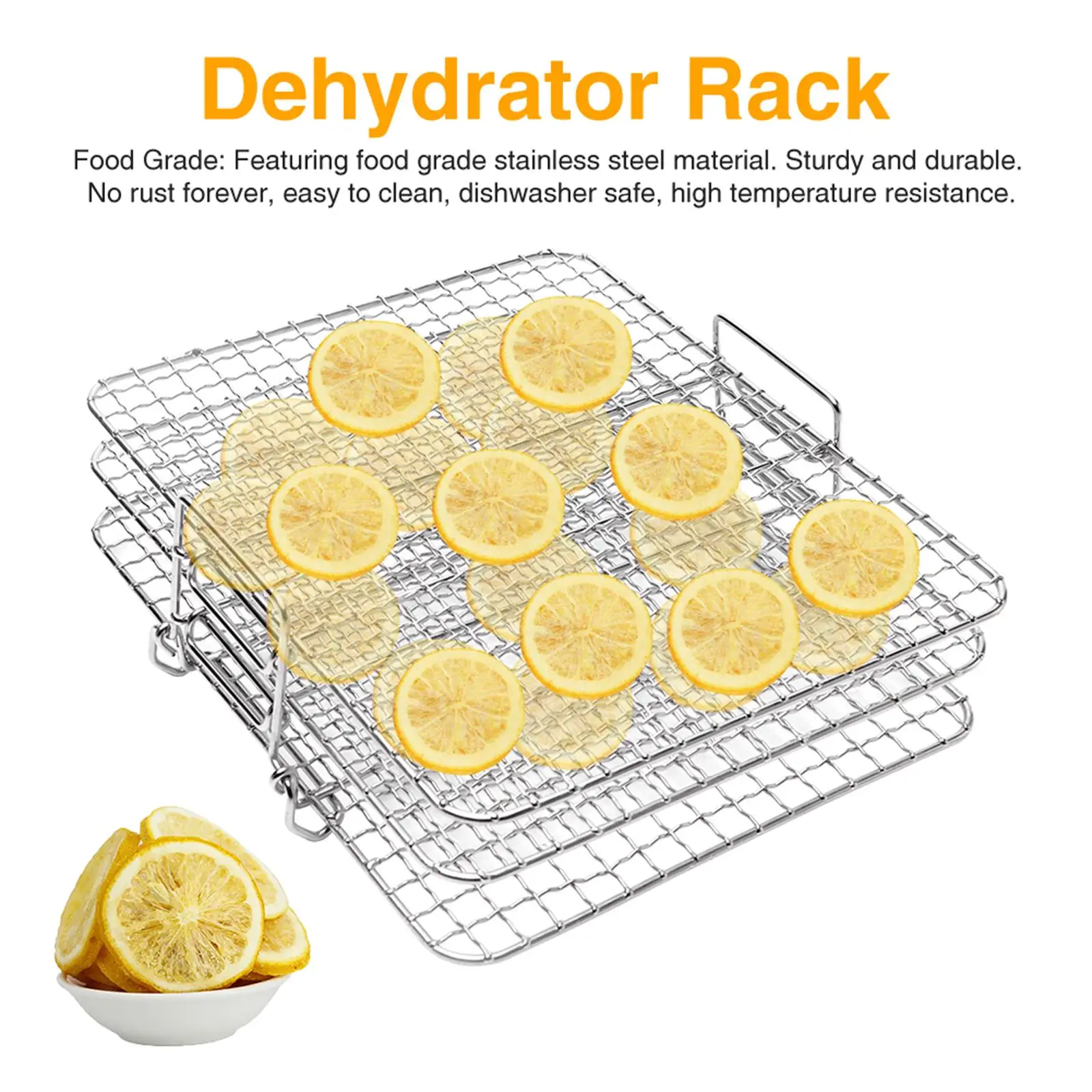 Large Air Fryer Rack 3 Stackable Stand Air Fryer Accessories Toast Rack for 8 Quart Air Fryer