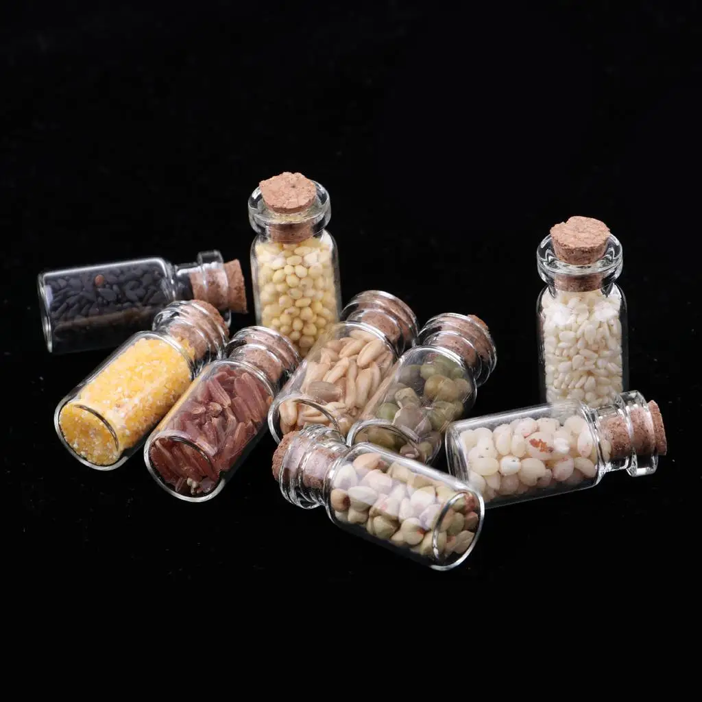 1:12 Scale Dollhouse Mini Glass Jars with Dried  - for Doll House  Room Decoration