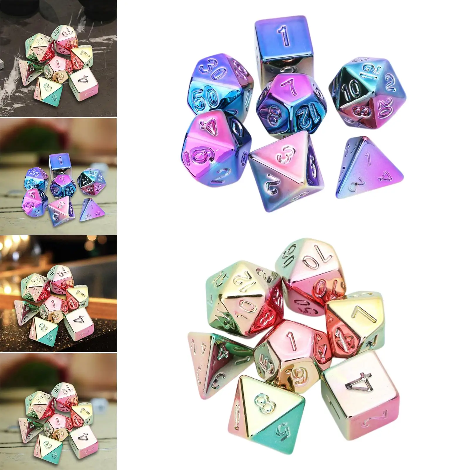 7Pcs Acrylic Polyhedral Dices Table Game Dices Game Accessories