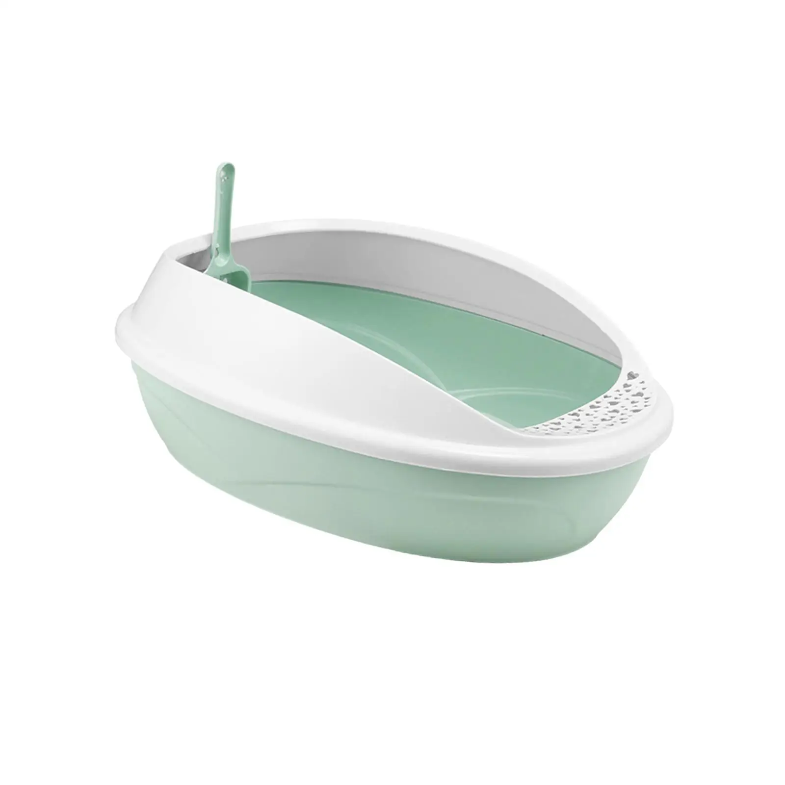 Cat Litter Basin Anti Splashing Portable with Scoop Open Top Pet Litter Tray with High Side for for All Kinds of Cat Litter
