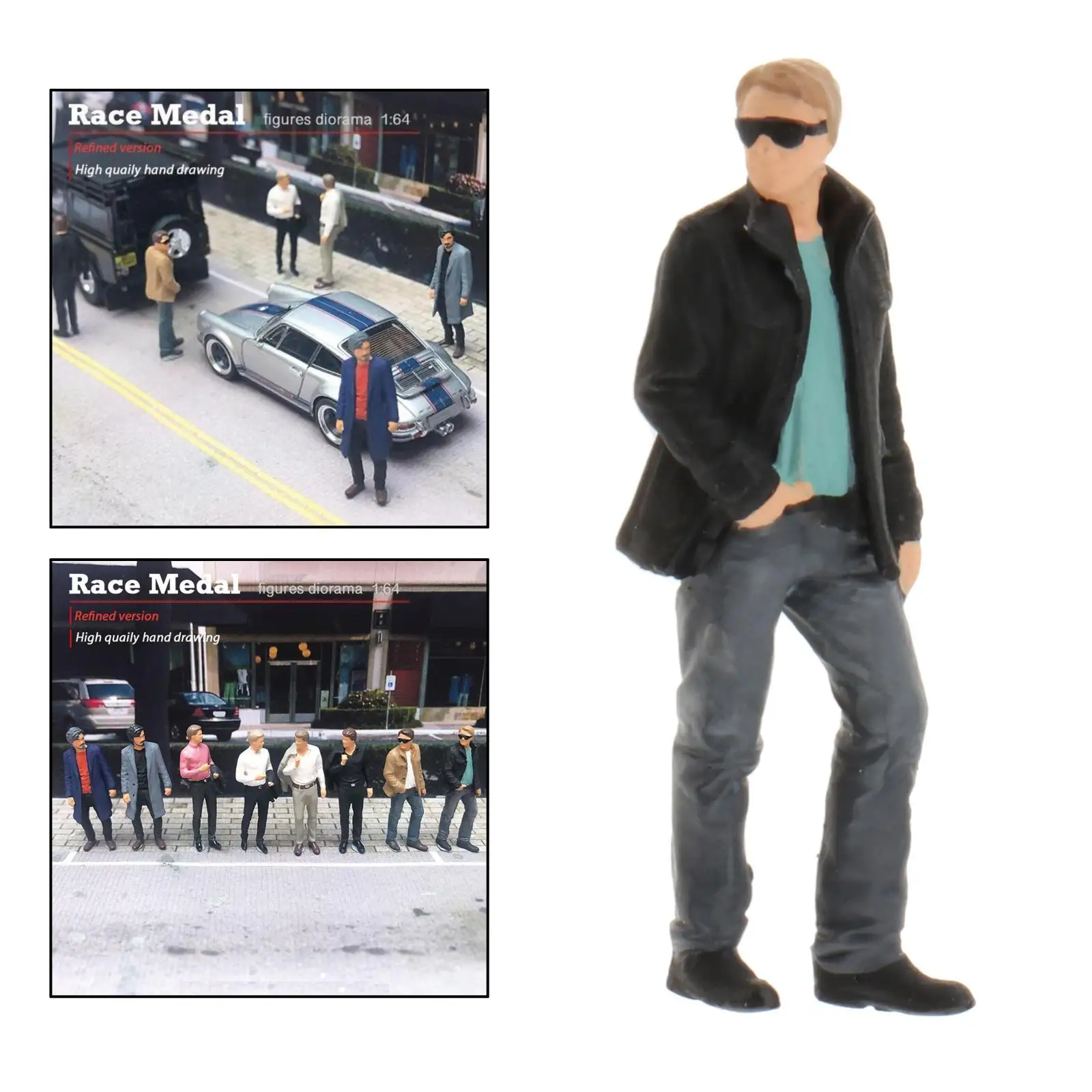 Mini 1:64 Scale Diorama Figure Jacket Street Train Scenery Accs Supplies, Look Real and Durable, Make the Scene  