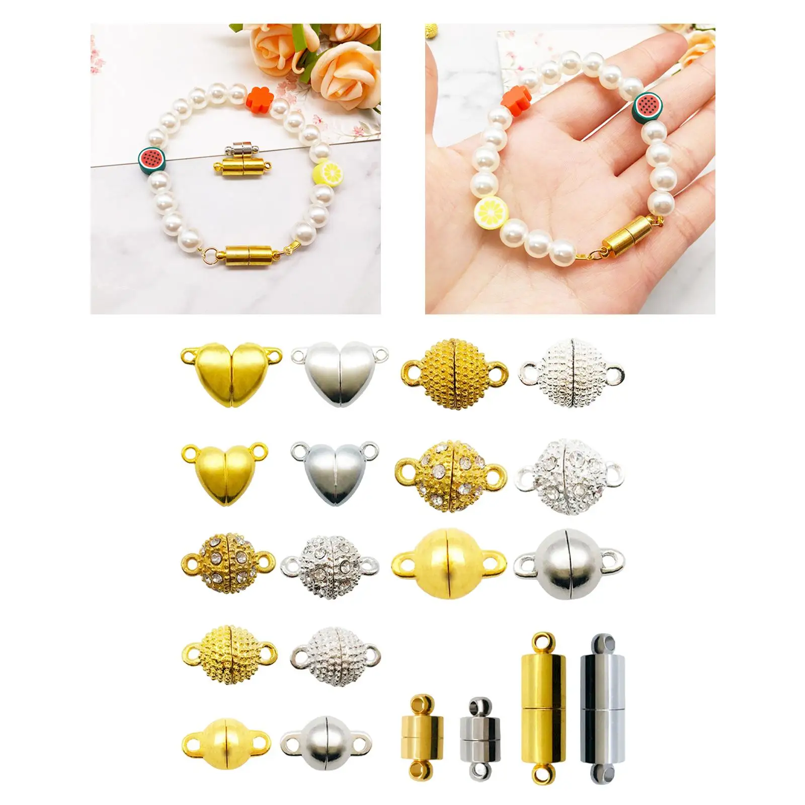20Pcs Magnetic Jewelry Clasp Necklace Bracelet Connector Closures Converter