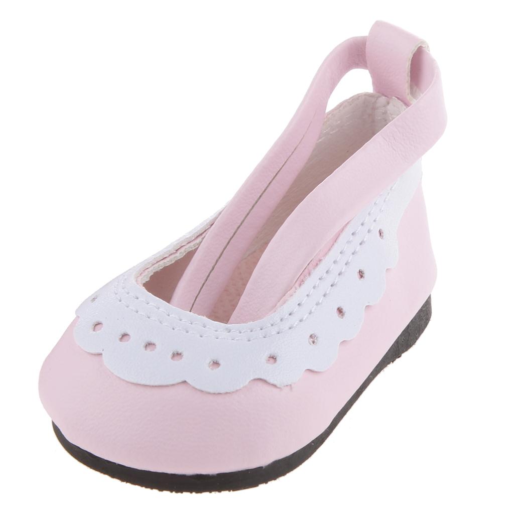 Pink Scallop Trim Shoes Accessories Fit 18 