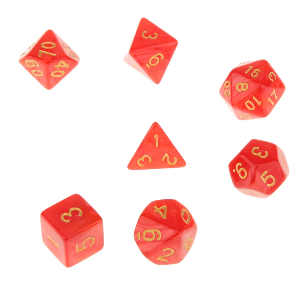 Acrylic  7Die Set (D4/D6/D8/D10/D12/D20) for  & Dragons RPG  Board Game Theme Party Supplies