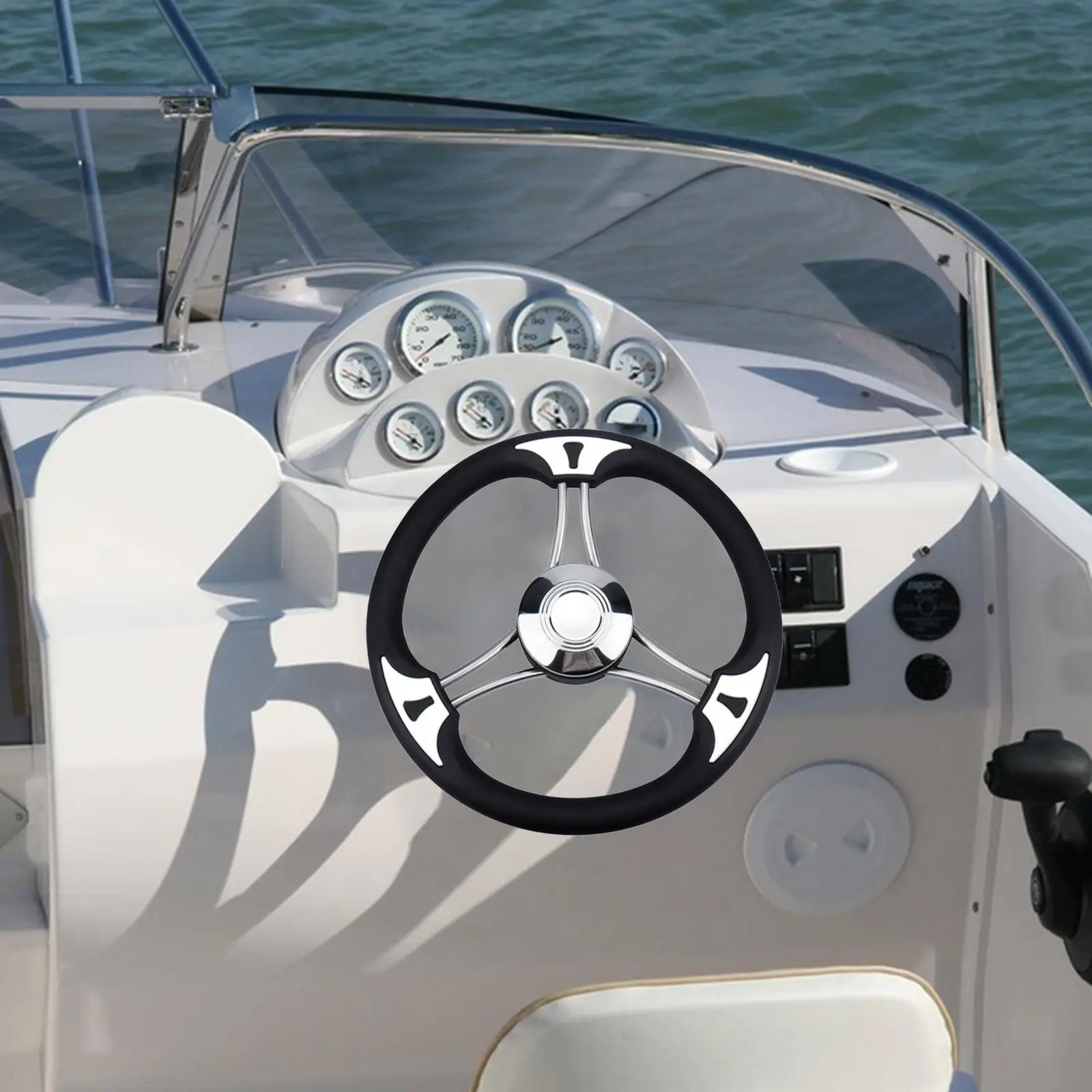 Boat Steering Wheel Anti Slip Stainless Steel Marine Foam Steering Wheel for