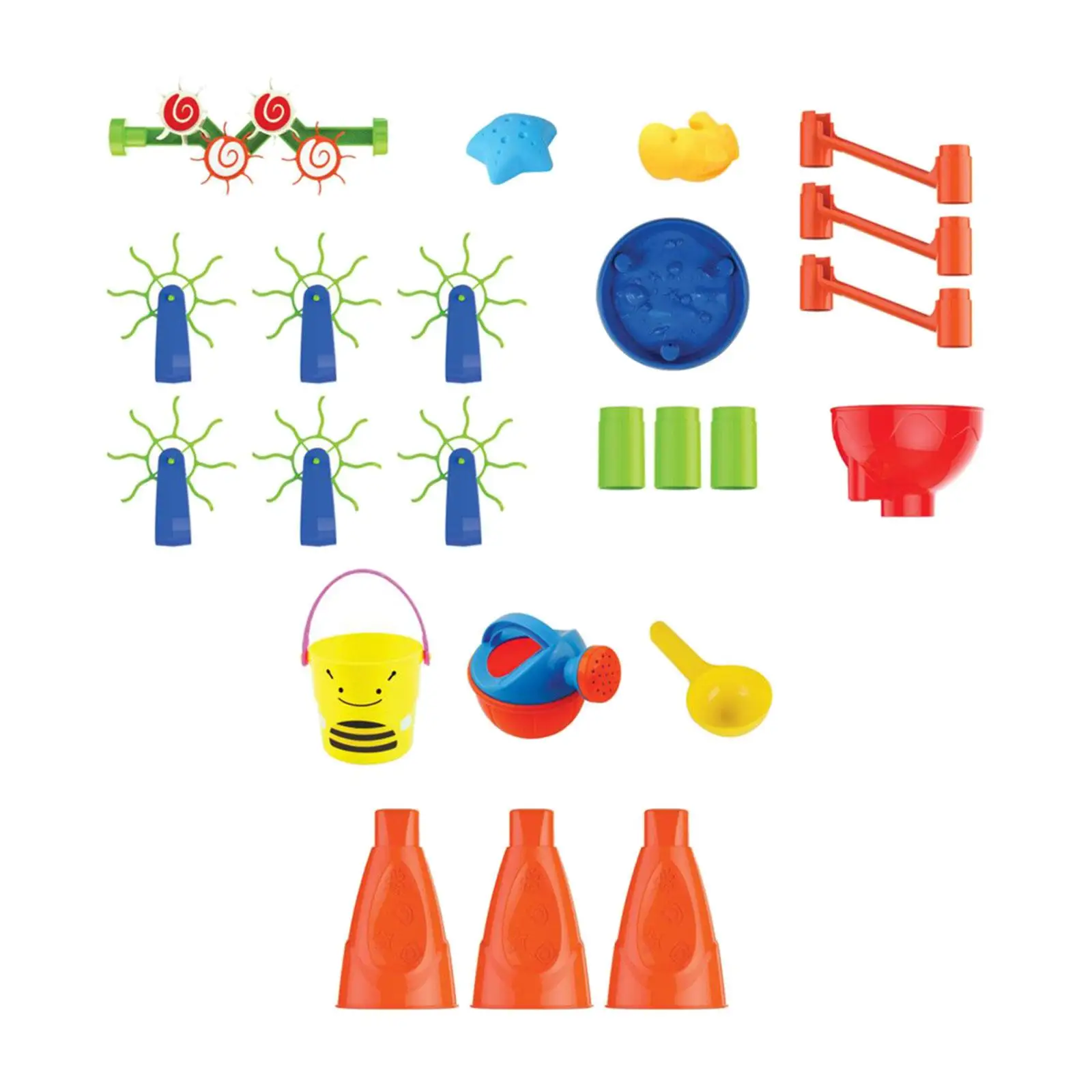 32x Sensory Play Table with Bucket and Shovel Tools Water Table Showers Pond