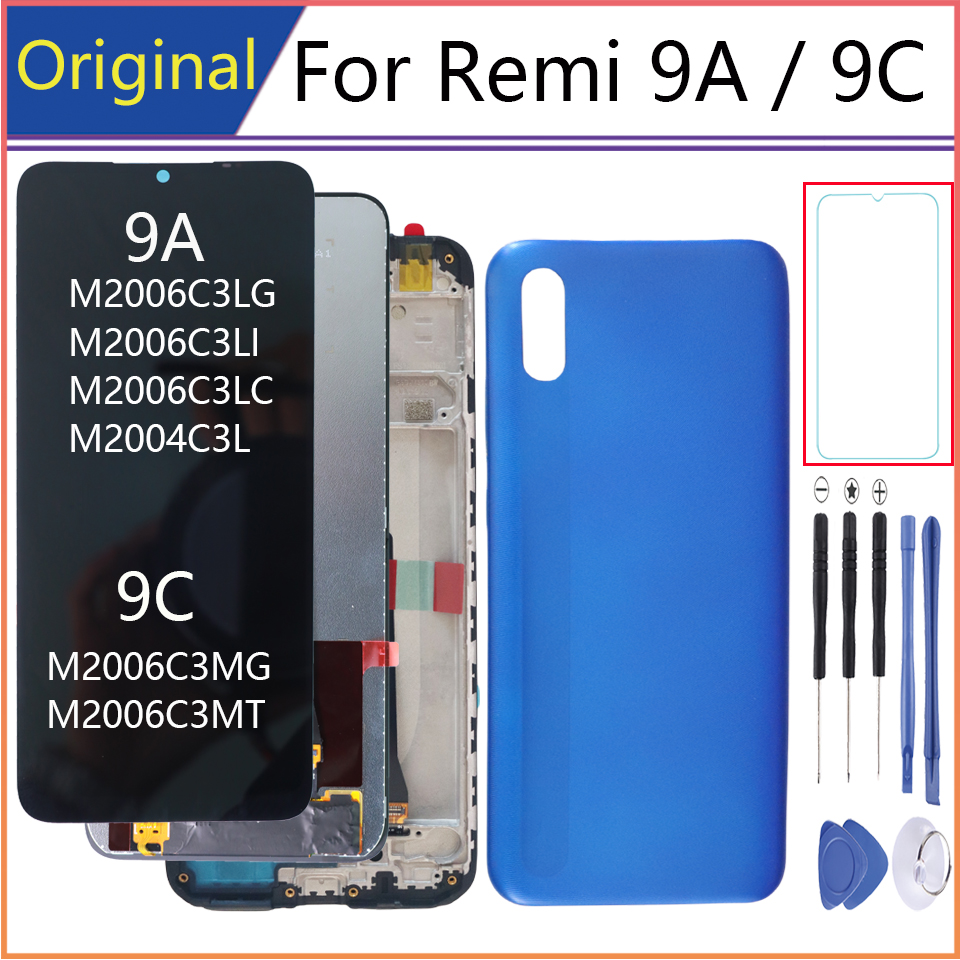 Новый ЖК-дисплей 6,53 дюйма для Xiaomi Redmi 9A 9C с рамкой, сменный  сенсорный экран, дигитайзер в сборе, запчасти для ремонта | AliExpress