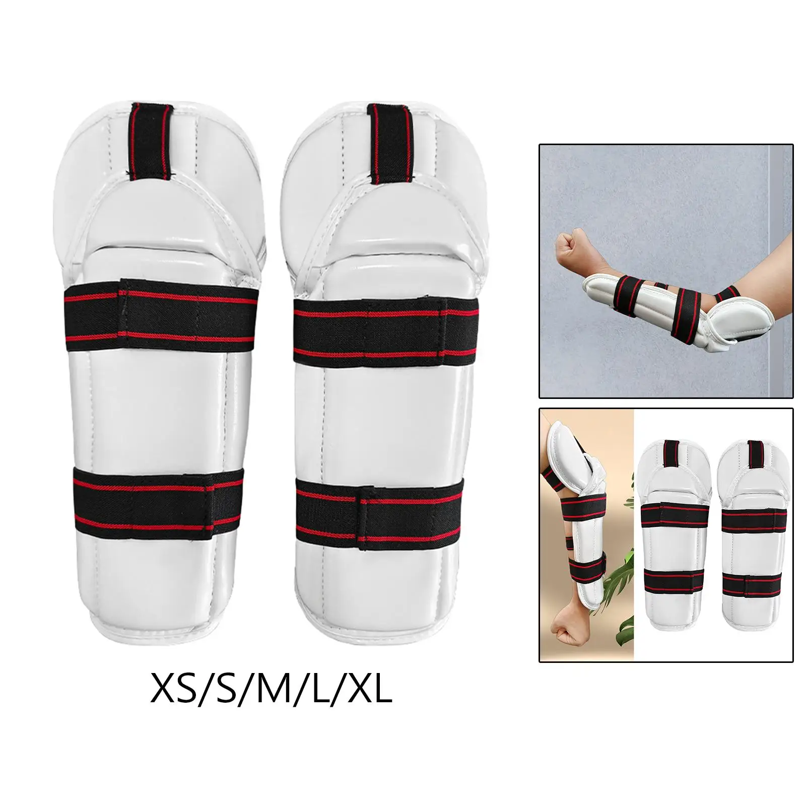 Taekwondo Arm Shin Guards Adjustable Elastic Strap Taekwondo Shin Protector for Fighting Karate Gym Training Men Women