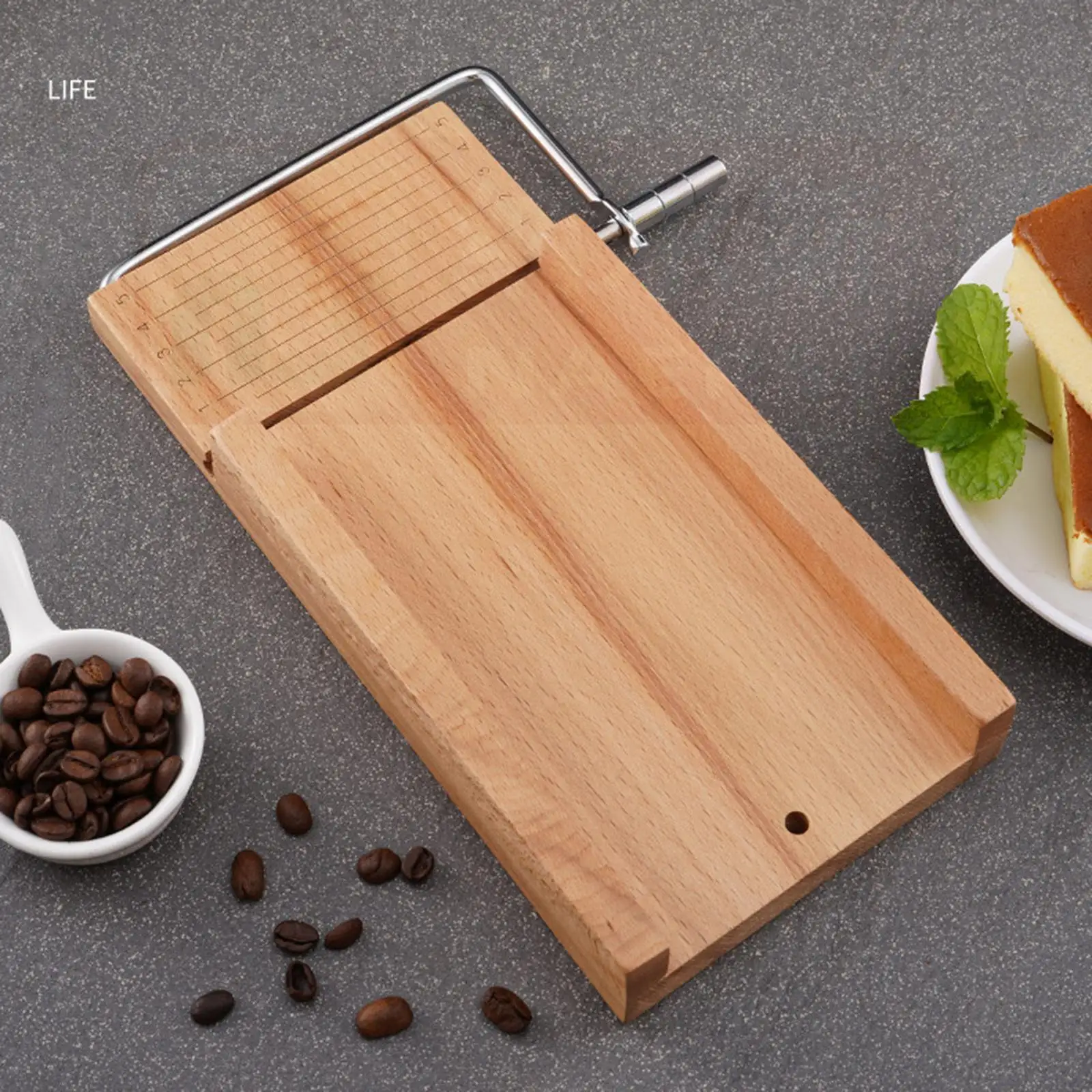 Wooden Cheese Slicer Kitchen Tool Platter Loaf  Board