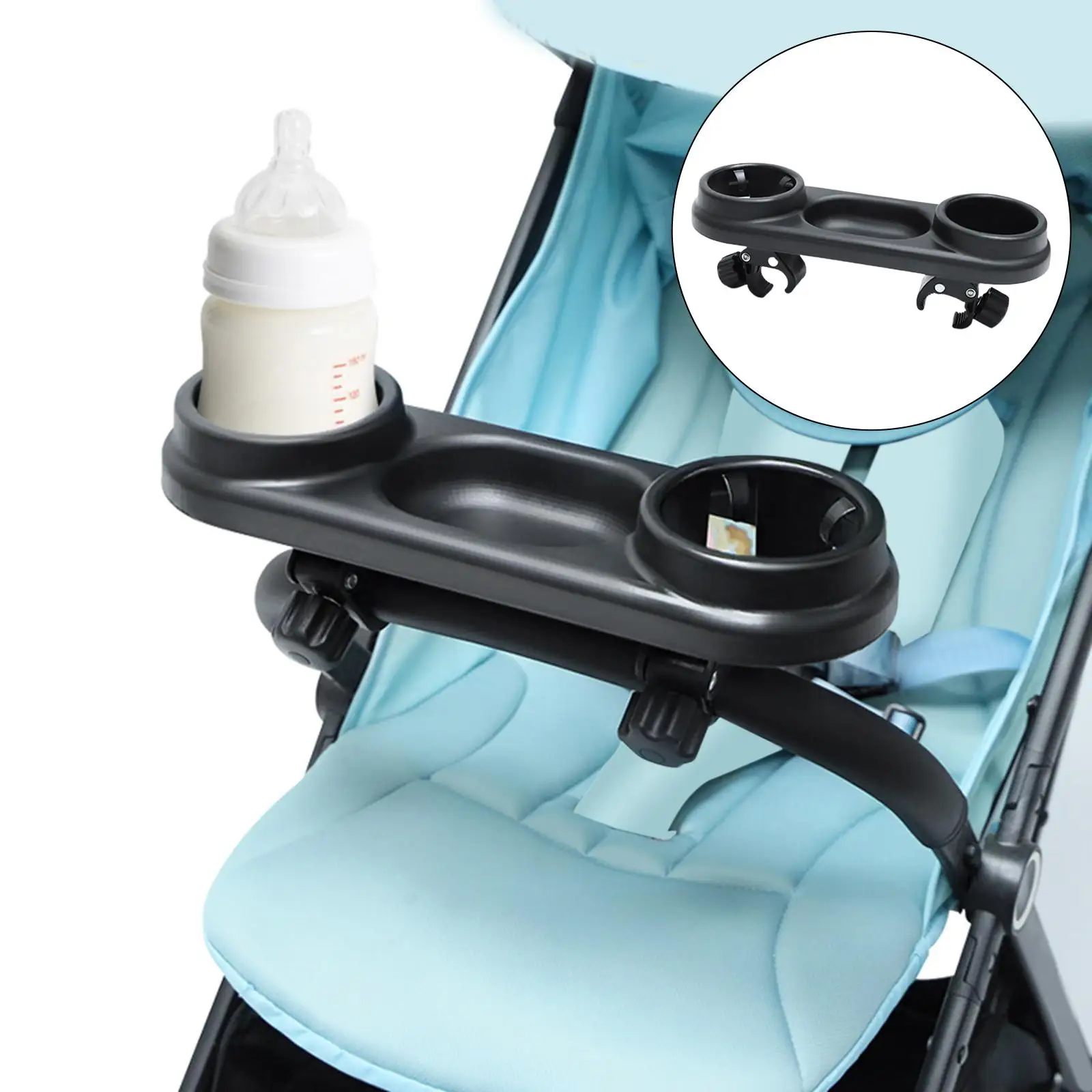 Stroller Tray Snack Tray and cup  Holder, Fits Most Types of Strollers with Armrests Durable Accessories Stable Fixation Grip