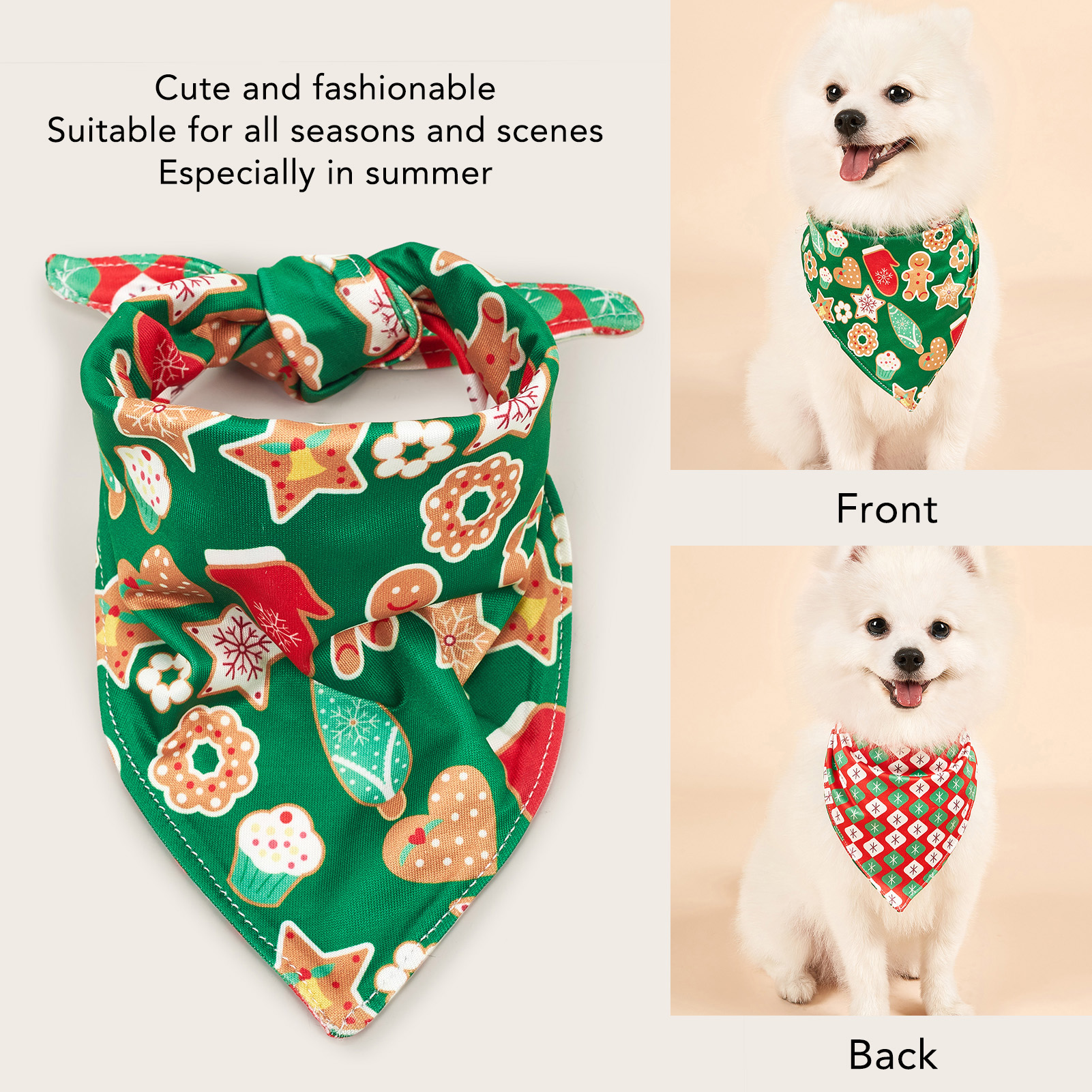 Title 4, Christmas Dog Bandanas Santa Claus Dog Scarf Fo...