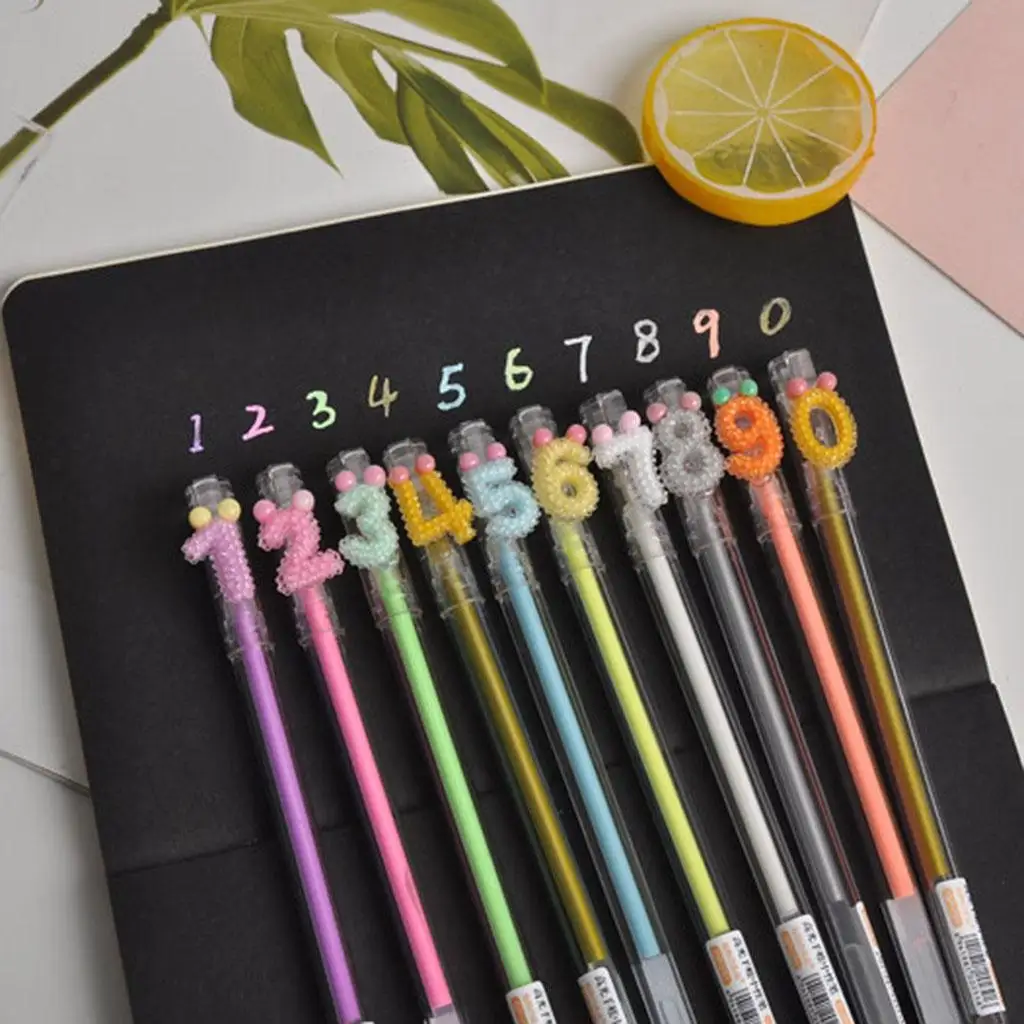 10 Unique Colors Gel Pens Gel Pen Set For Kids Adult Coloring Books Art Fluorescent Marker Highlighter Markers for Girls Gifts