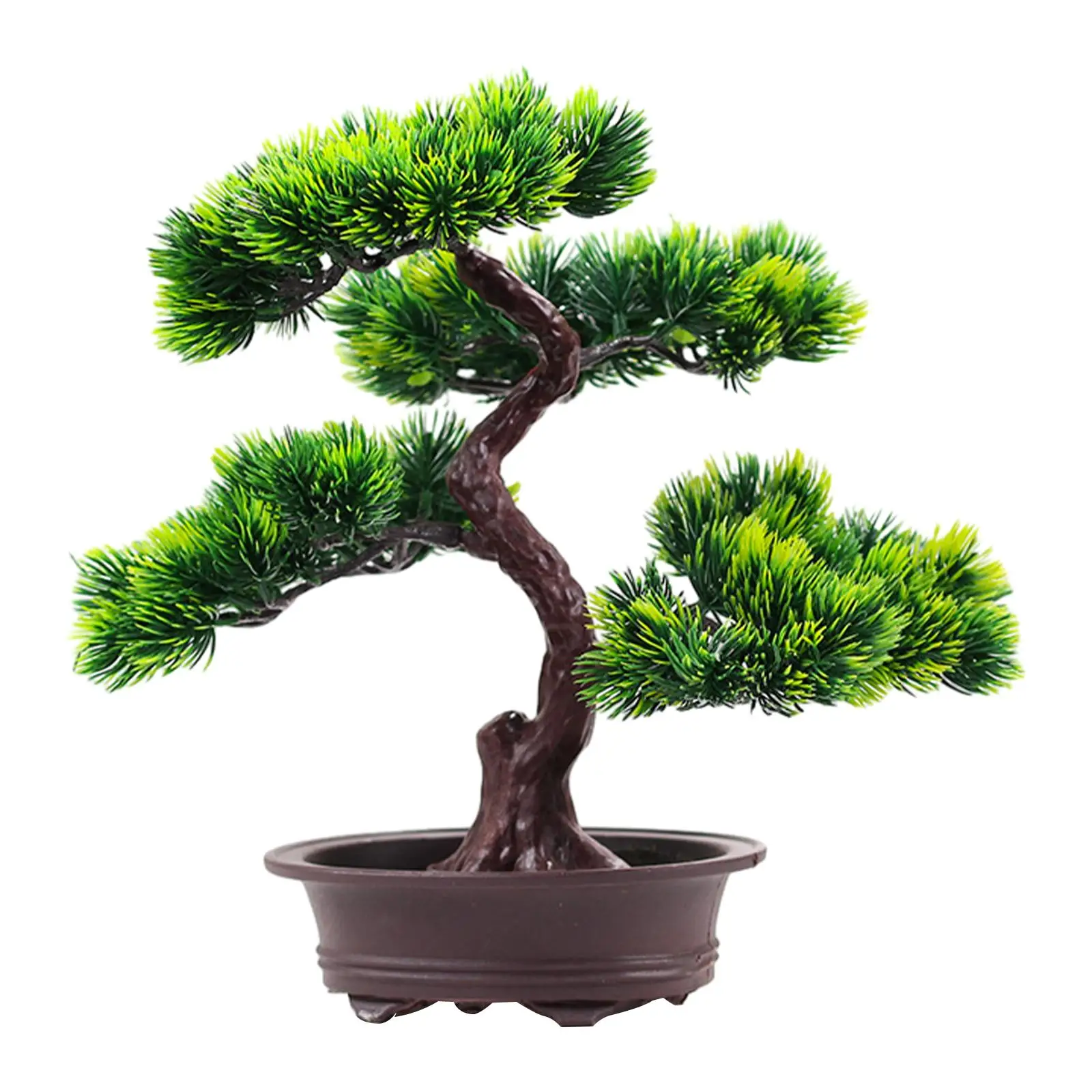 Artificial Bonsai Tree Green Tree Realistic Desktop Display Potted Faux Tree for Home Living Room Table
