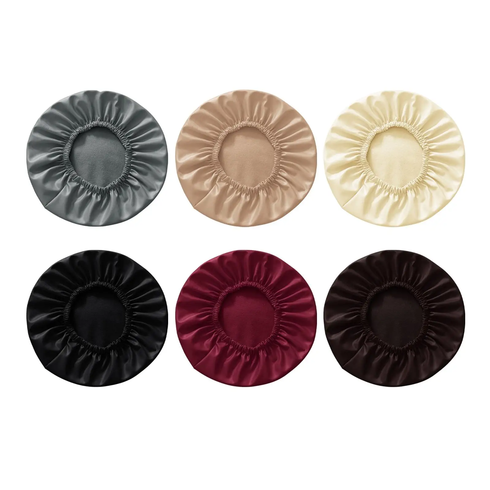 Elastic PU Leather Round Stool Chair Cover Waterproof Pump Chair Protector Bar Salon Small Round Seat Cushion Sleeve(no chair)