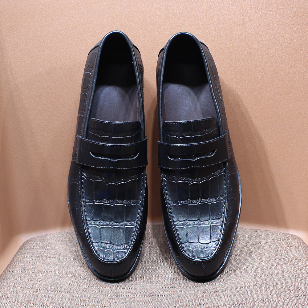 Luxuriöse Penny-Loafer für Herren, echtes Leder, Krokodilmuster, Slip-on-Schuhe für Hochzeit, Party, Kleid, für Herren, Büro, Freizeitschuhe – Detail 15