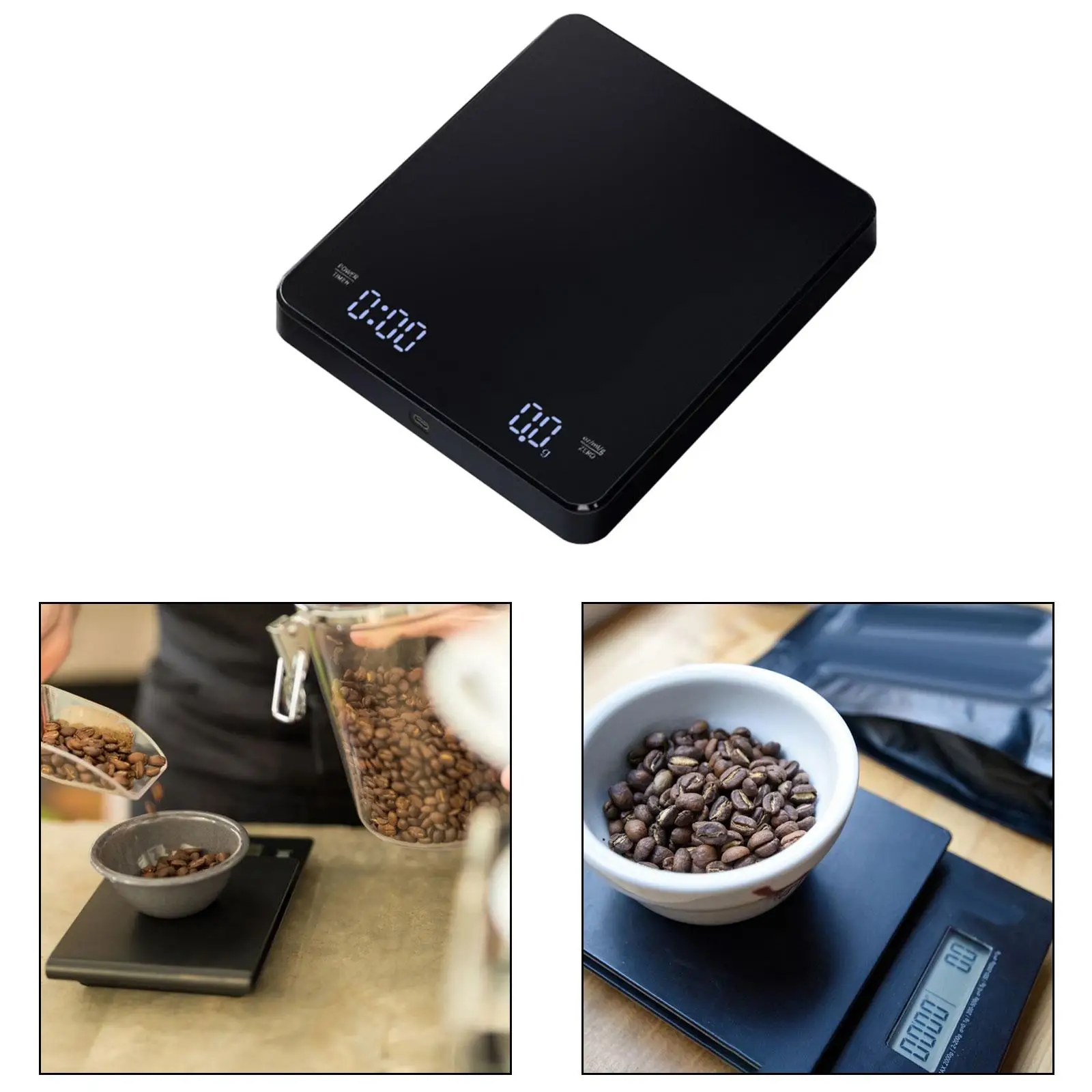 Digital Scale with Timer Accessory High Precision Professional Portable Small Food Scale for Kitchen Home Coffee Barista Baking