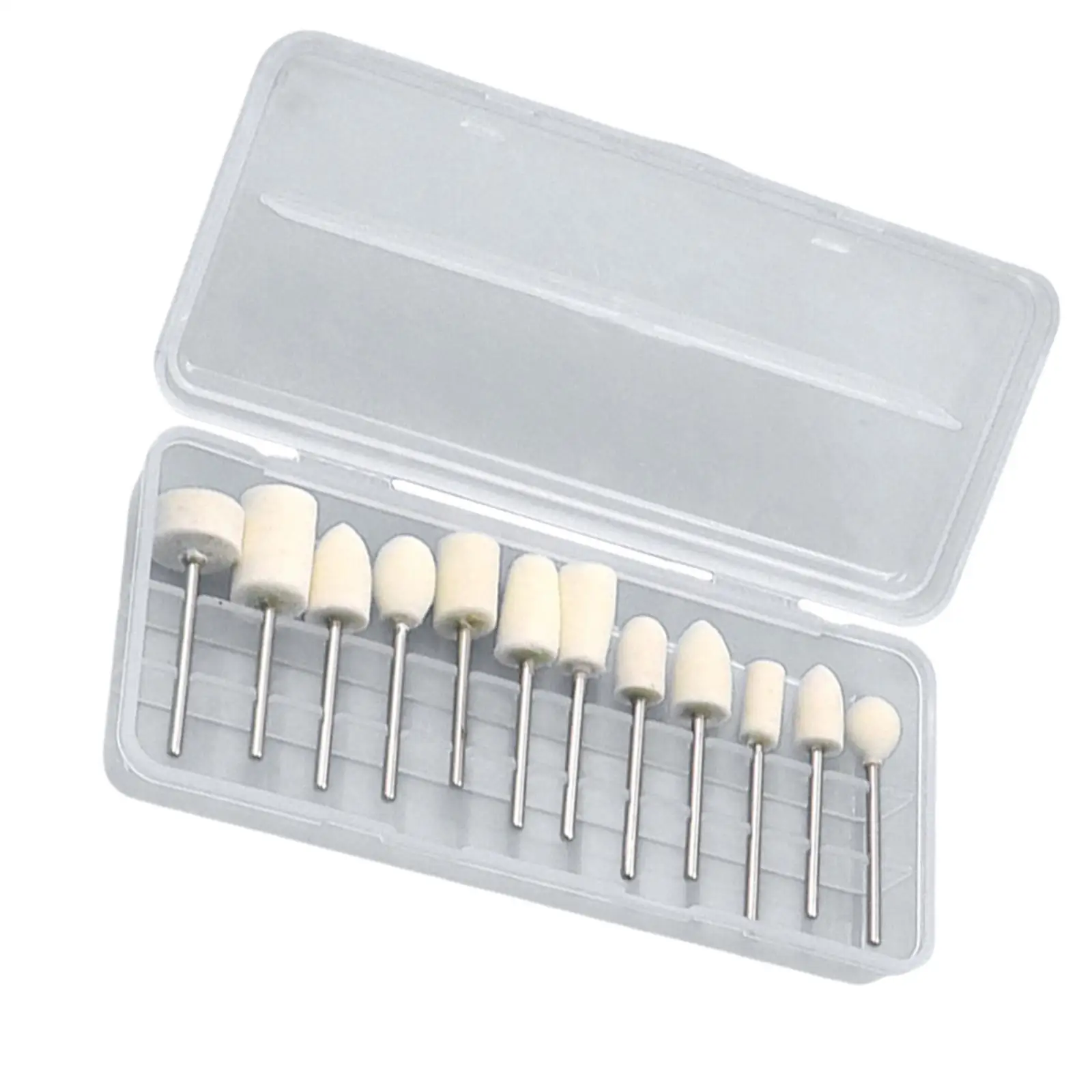 12x nail Grinding Polishing Head Kit with Case Grinding Barrel Head for Nail Art