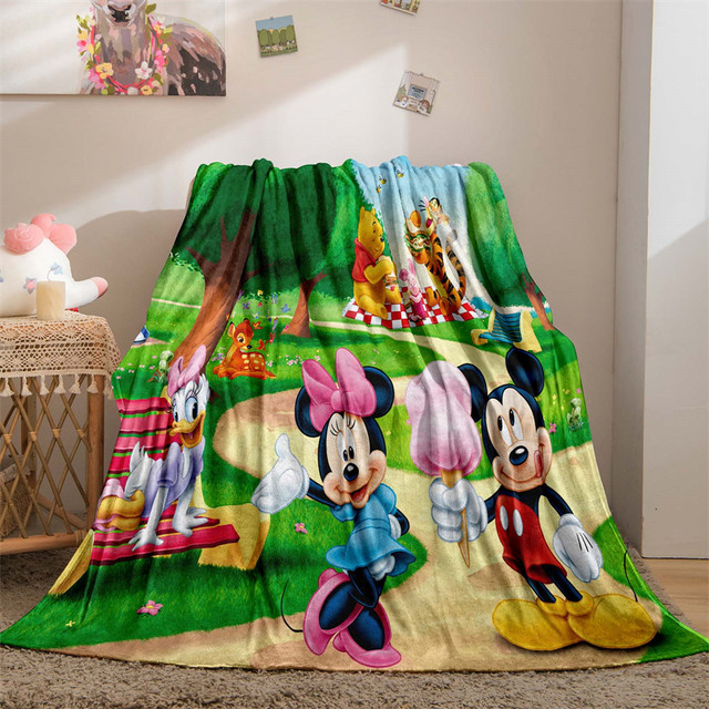 Mickey Mouse Cartoon Novelty Throw Blanket,Home Decor Bedding Kids Throw  Blankets Fits Couch Sofa Bedroom Living Room Suitable for Kids Adults 