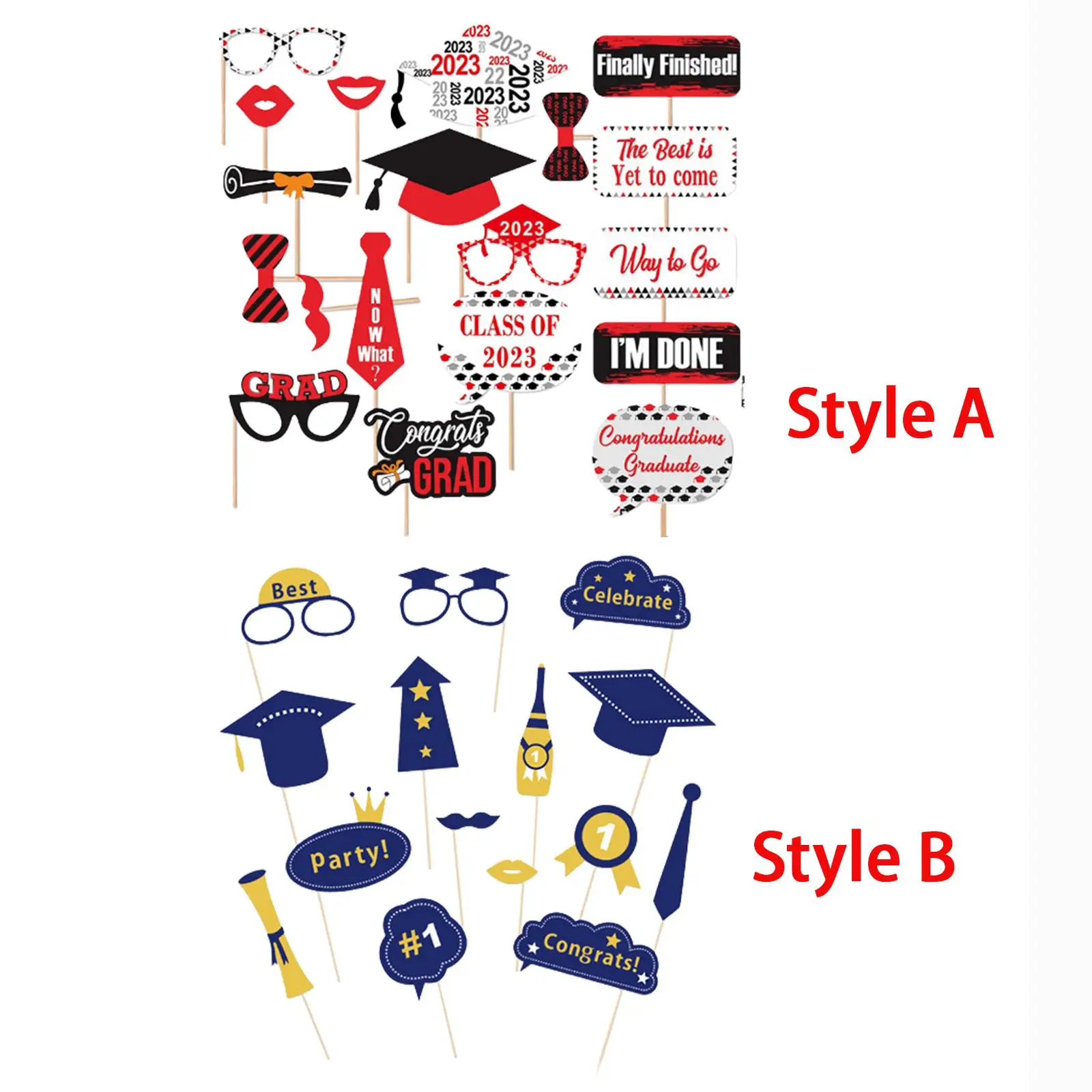 19Pcs 2023 Graduation Selfie Frame Graduation Props, 2023 Grad Party Pose Sign