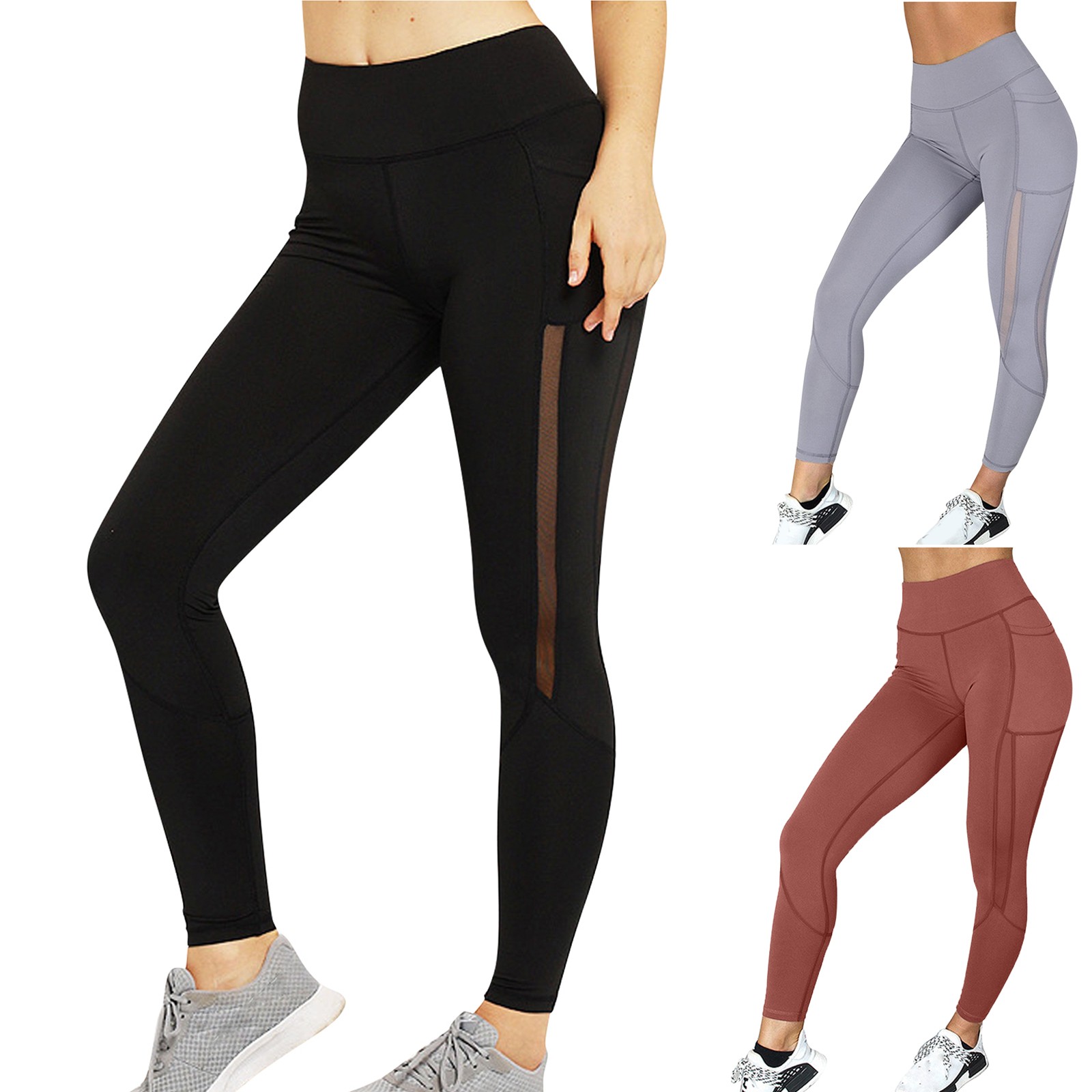 Women Gym Leggings Pocket Sport Tights 