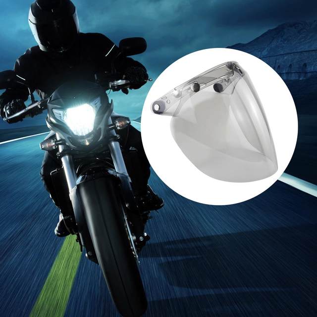 Windproof 3 Snap Visor Lens  for Open Face s  Visor Face  Wind Motorcycle Bubble  Lens Visor