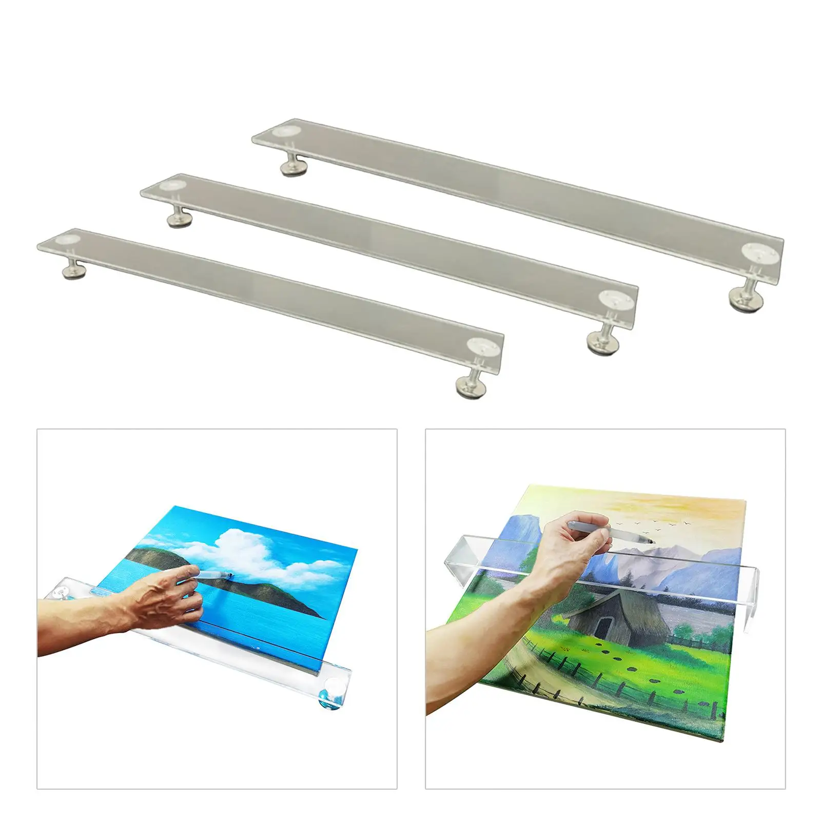 Artist Leaning Bridge Acrylic Sketching Transparent Shelf Palm Rest Wrist Protection Drawing Clear Panel Hand Rest Painters Tool