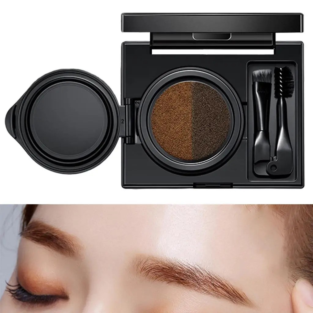 2-Colors Eyebrow  Waterwith Brush Long-Lasting Built in Mirror Makeup Shading Eye Brow  Girl Professionals Women