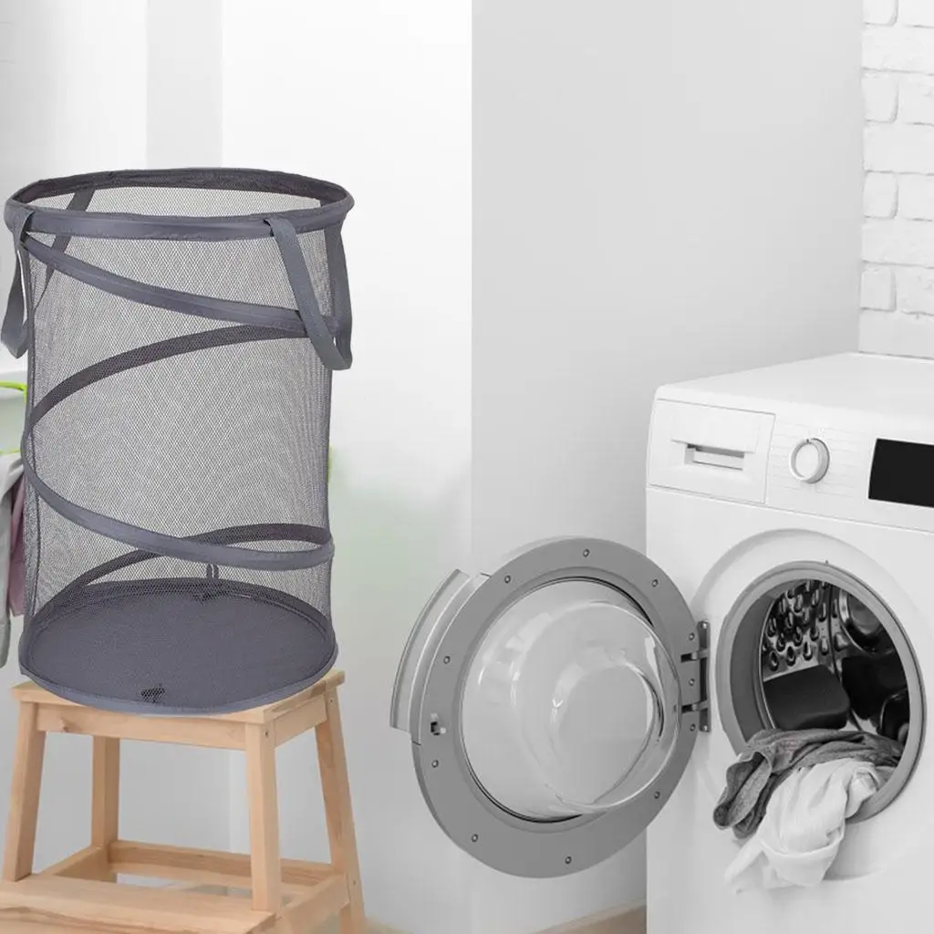 Foldable Dirty Clothes Hamper with Carry Handles Clothes Storage Baskets Free Standing Simple Design Portable for Travel