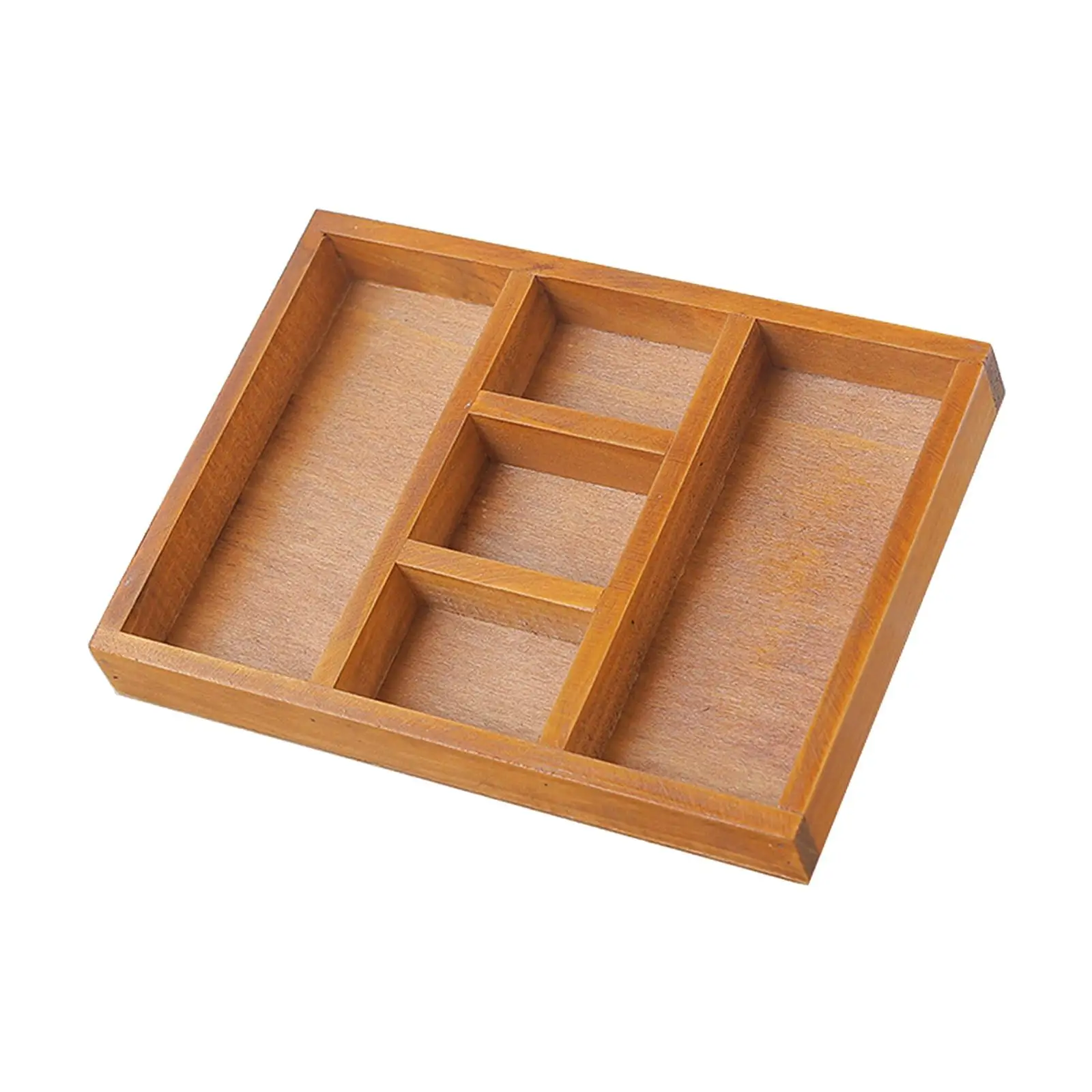 Wooden Jewelry Display Tray Case Holder Divider Box for Accessories Sundries Necklace Cosmetic Home Organization